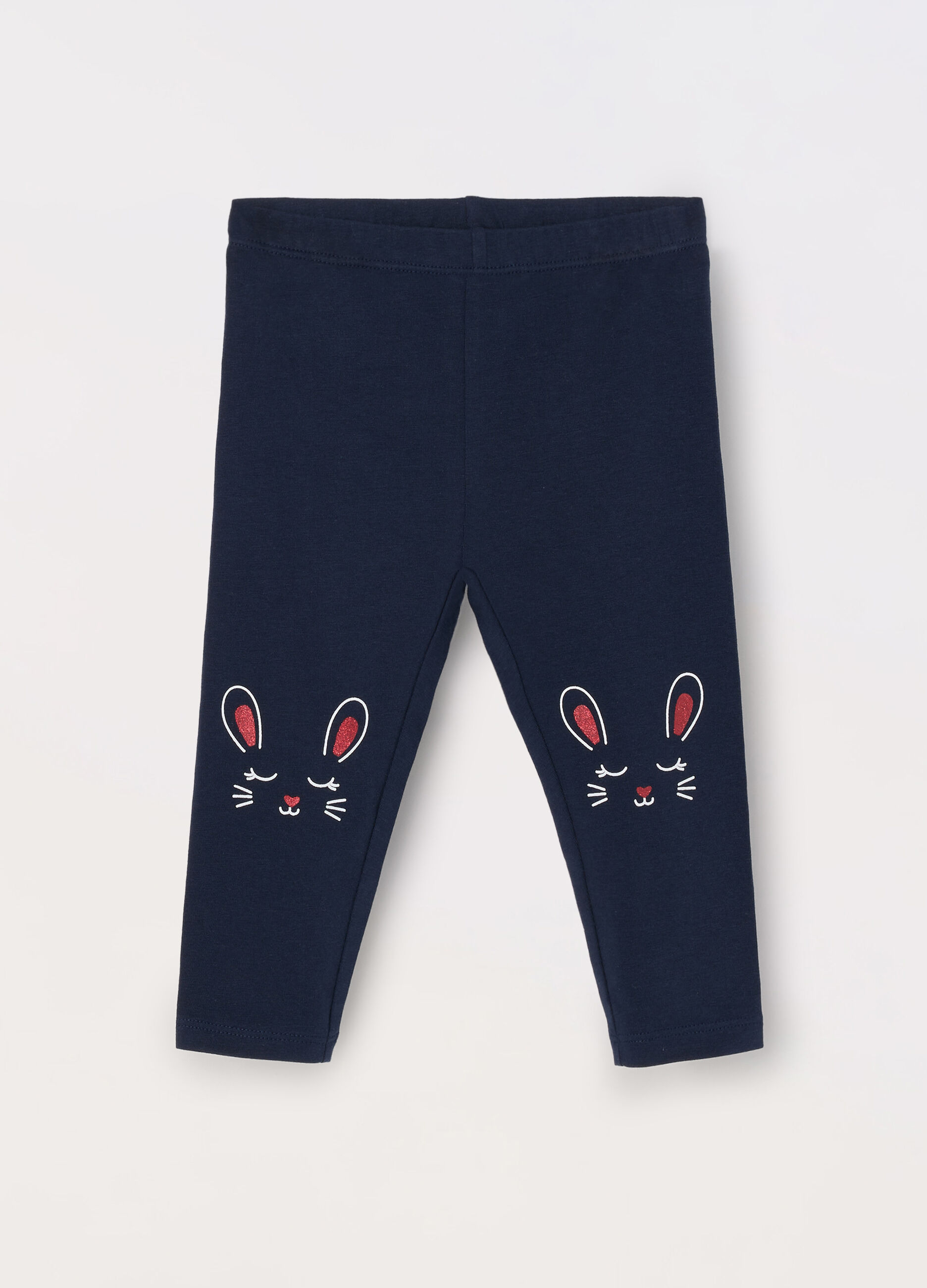 Leggings in cotone stretch neonata