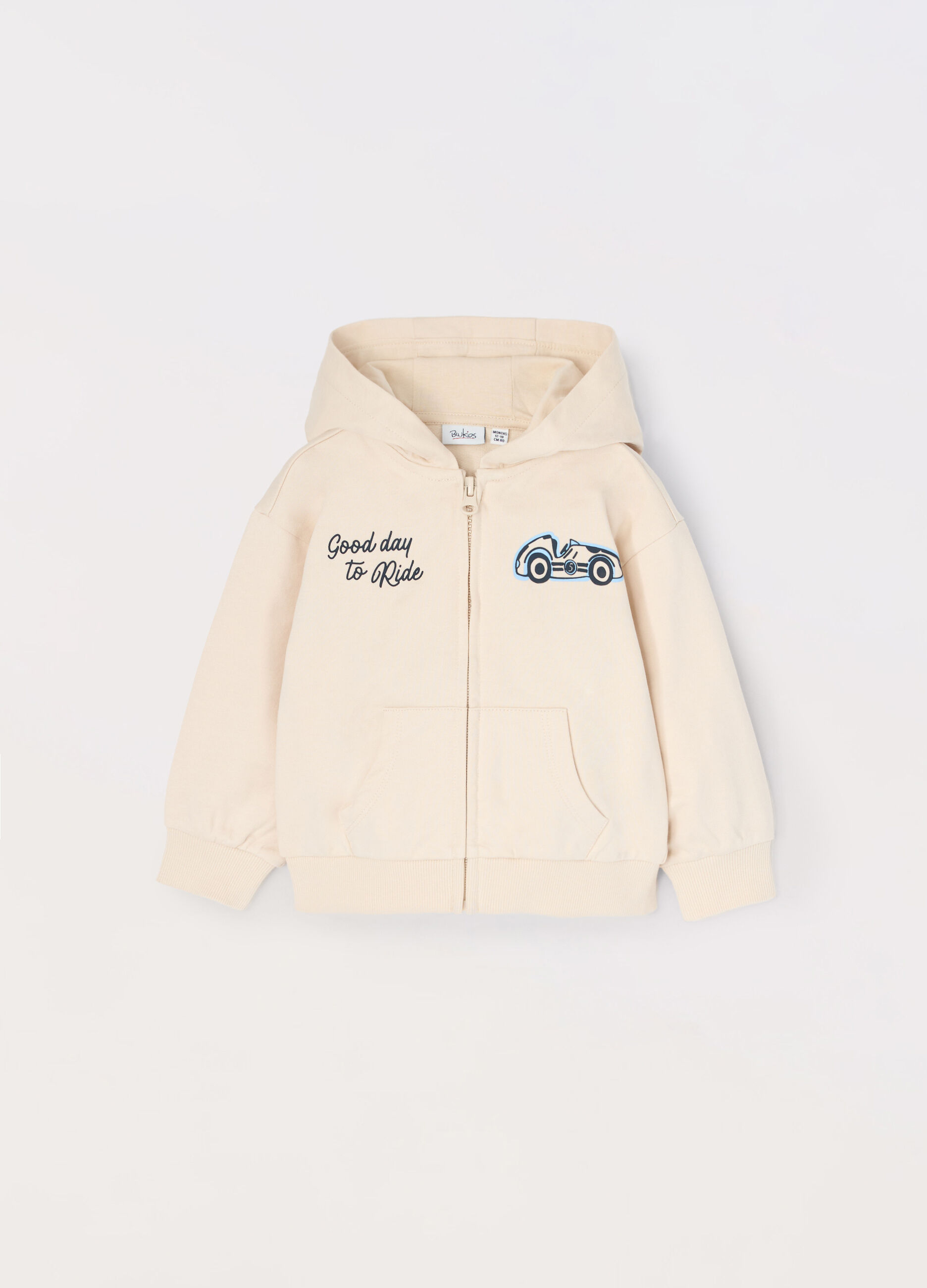 Felpa in french terry di puro cotone neonato