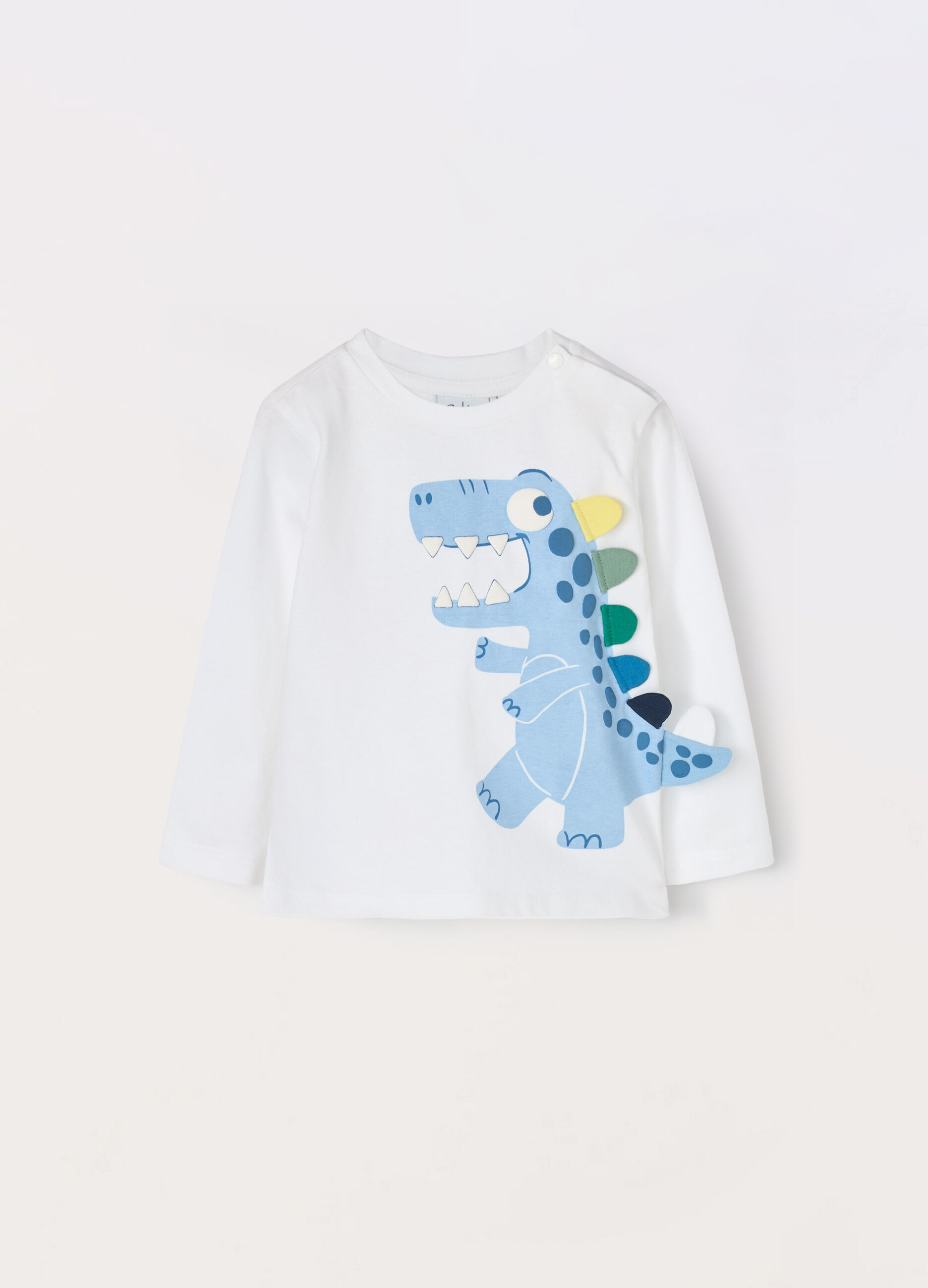 T-shirt a maniche lunghe in puro cotone neonato