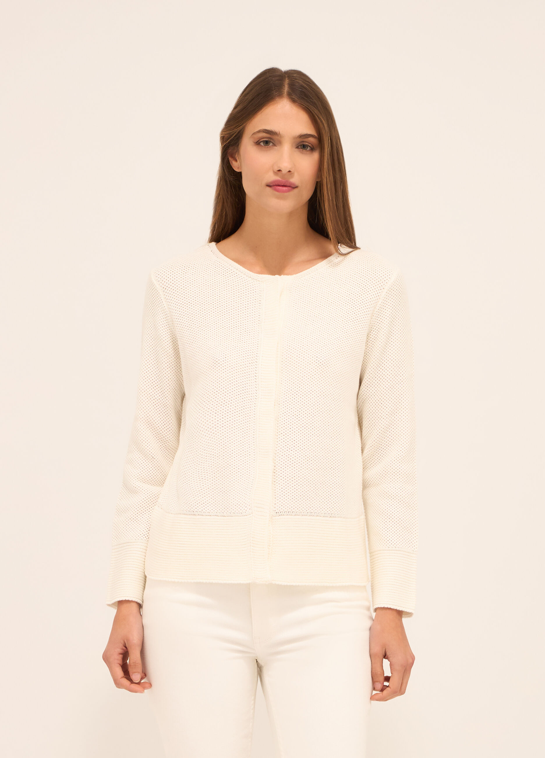Cardigan tricot misto cotone donna