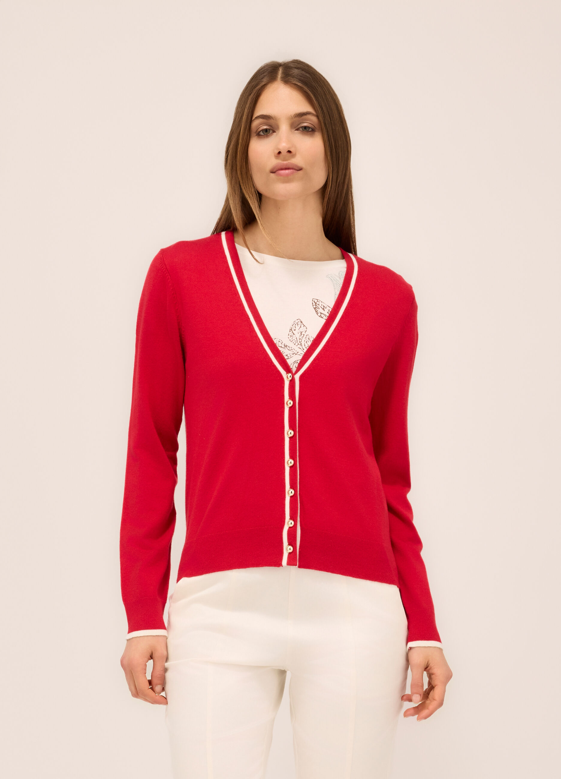 Cardigan tricot misto viscosa donna