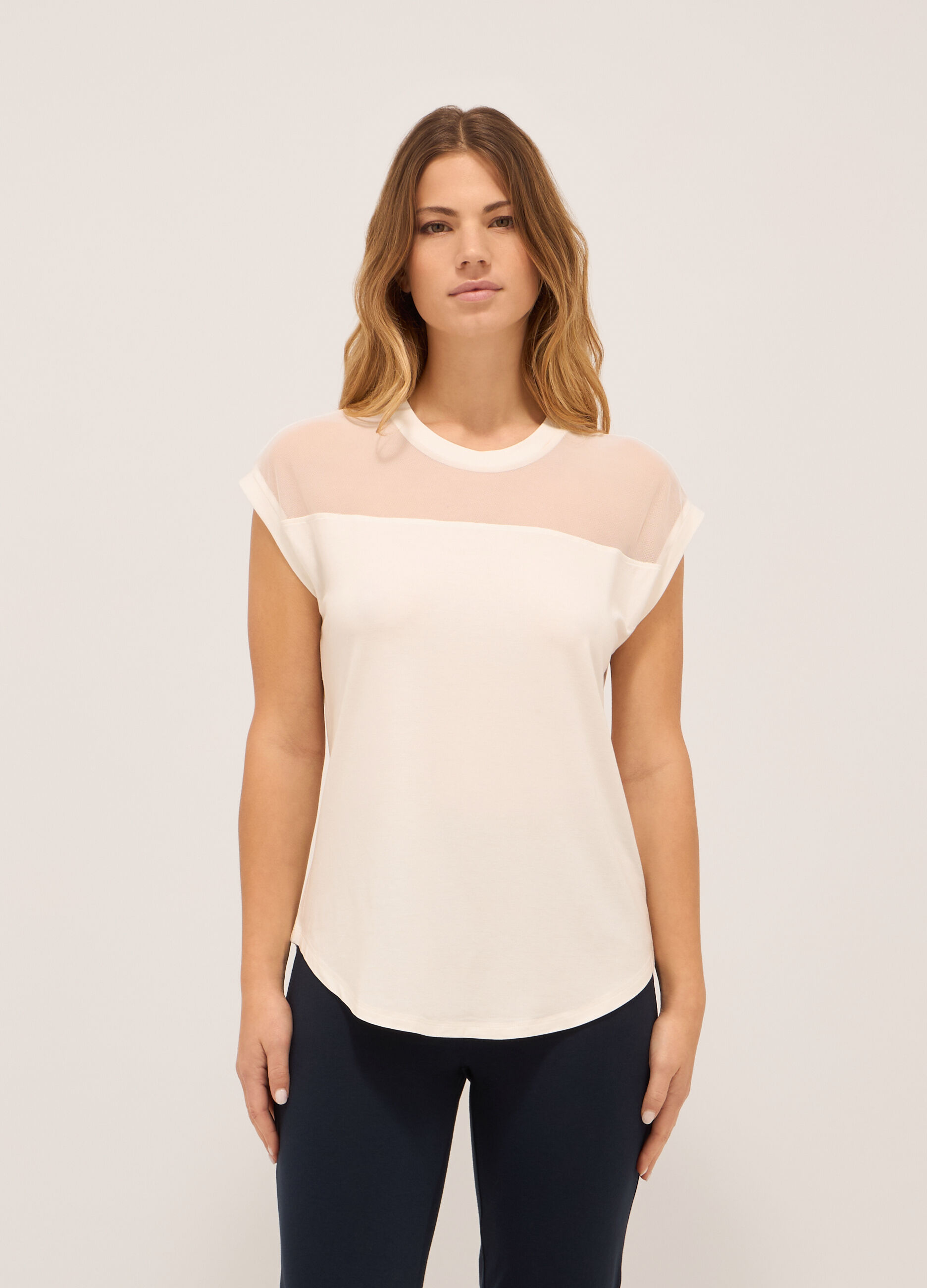 T-shirt in jersey di viscosa stretch donna