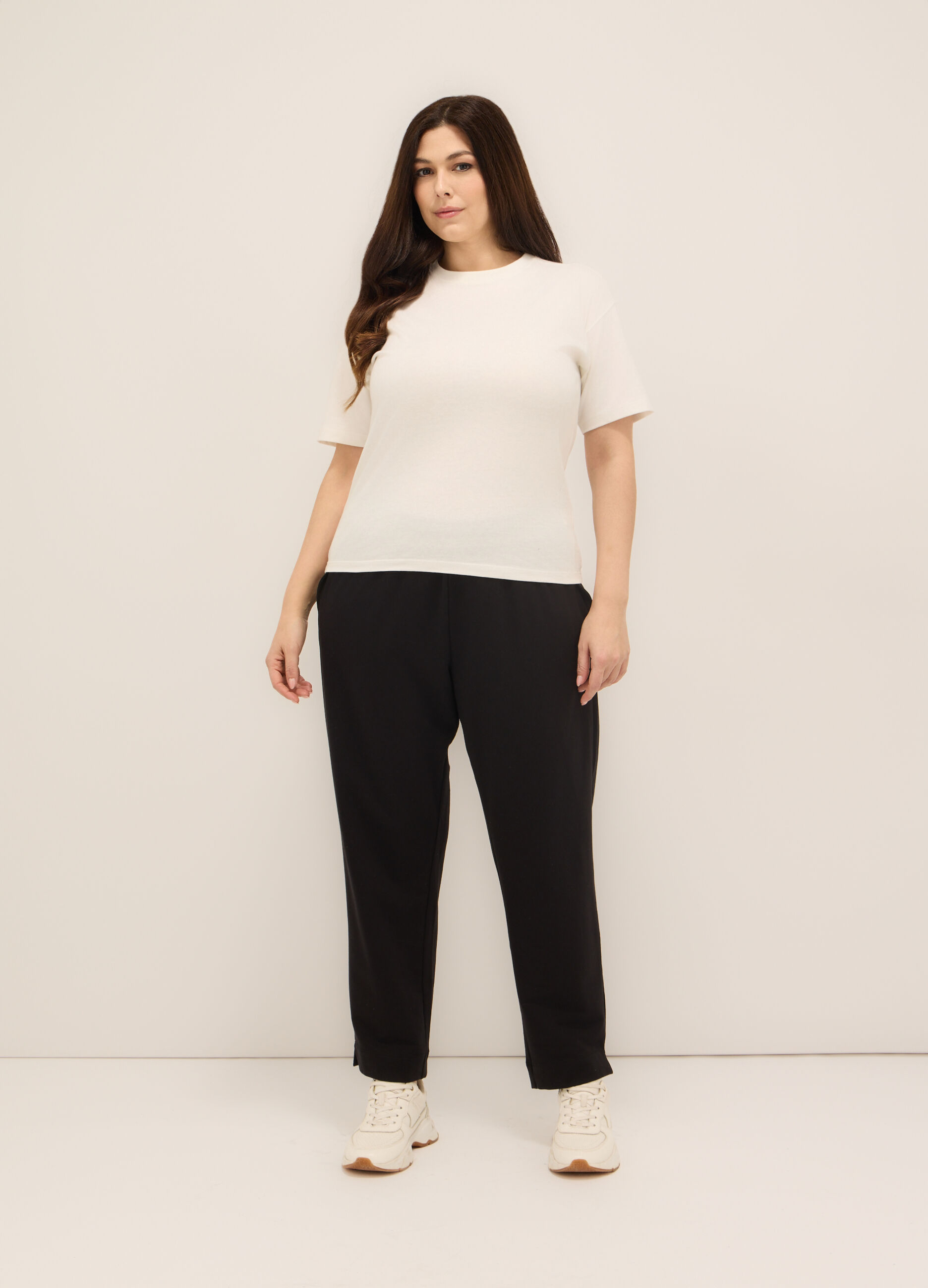 Jogger in interlock di misto cotone donna curvy