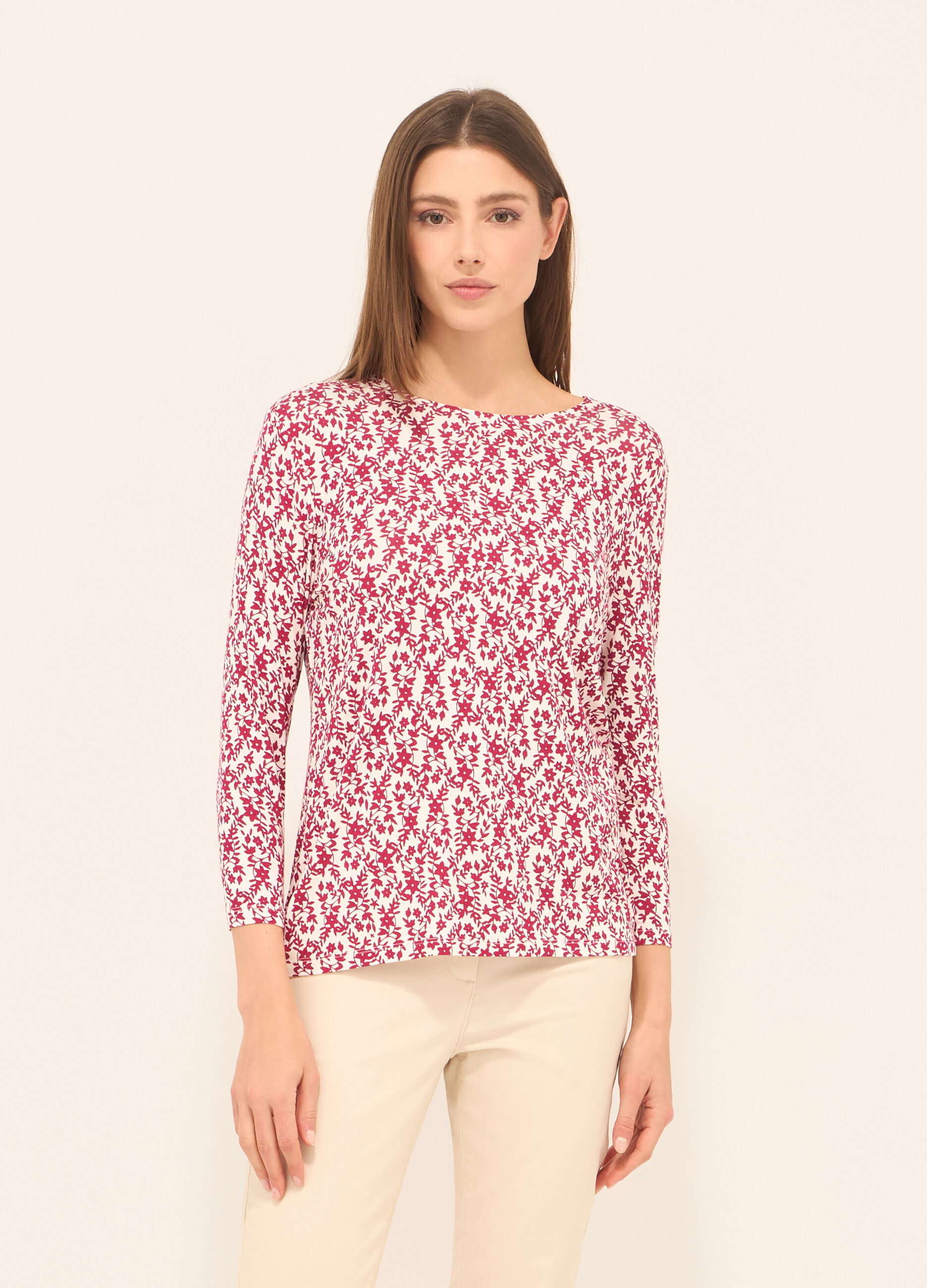 T-shirt in jersey di viscosa stretch donna