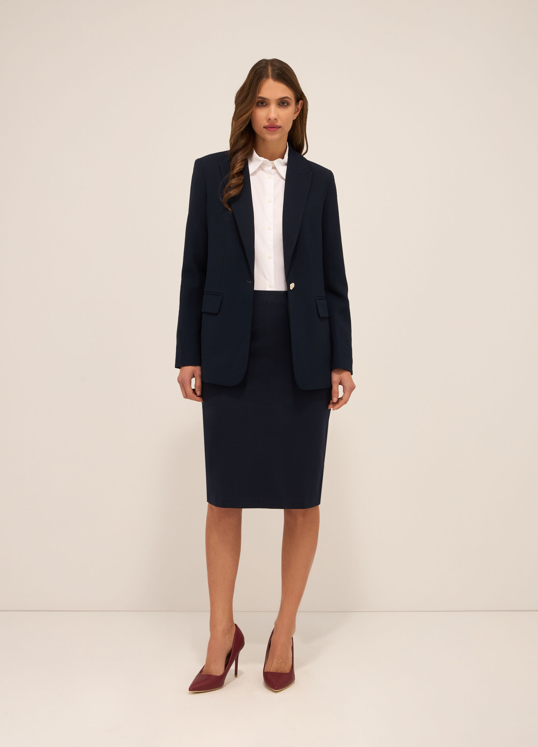Gonna a tubino in misto viscosa stretch donna