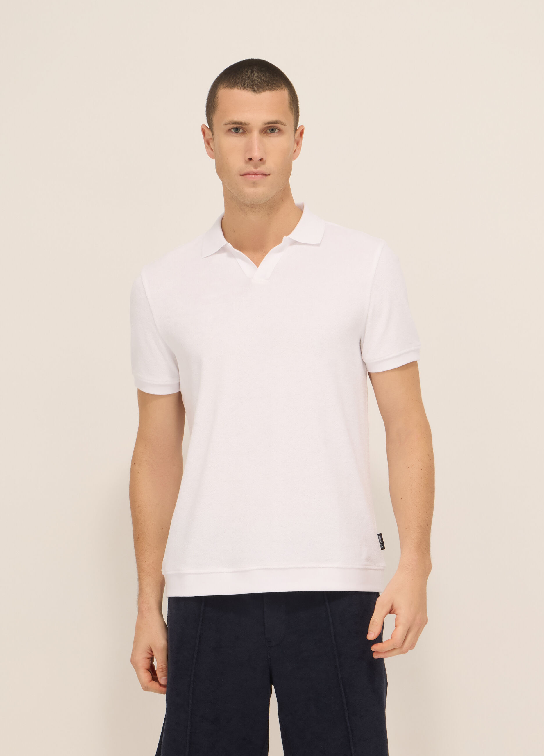 Polo in spugna di misto cotone uomo