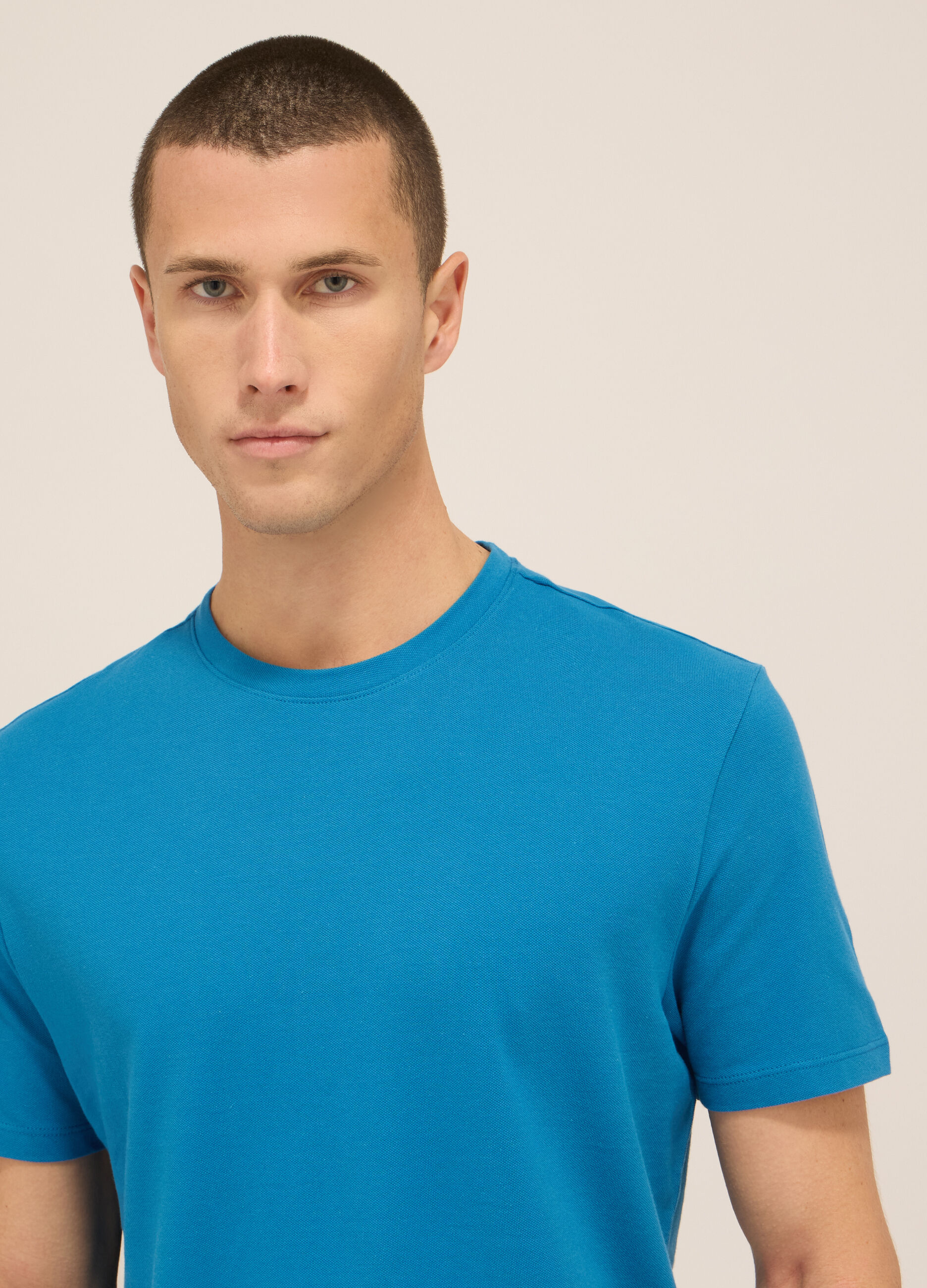 T-shirt girocollo in piquet di cotone uomo 4 T-shirt girocollo in piquet di cotone uomo
