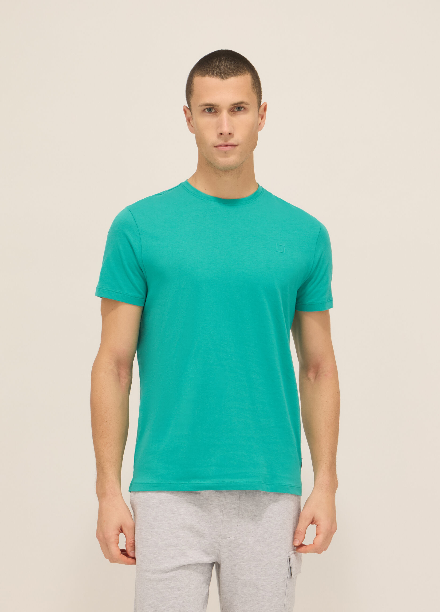 T-shirt girocollo in jersey di cotone uomo