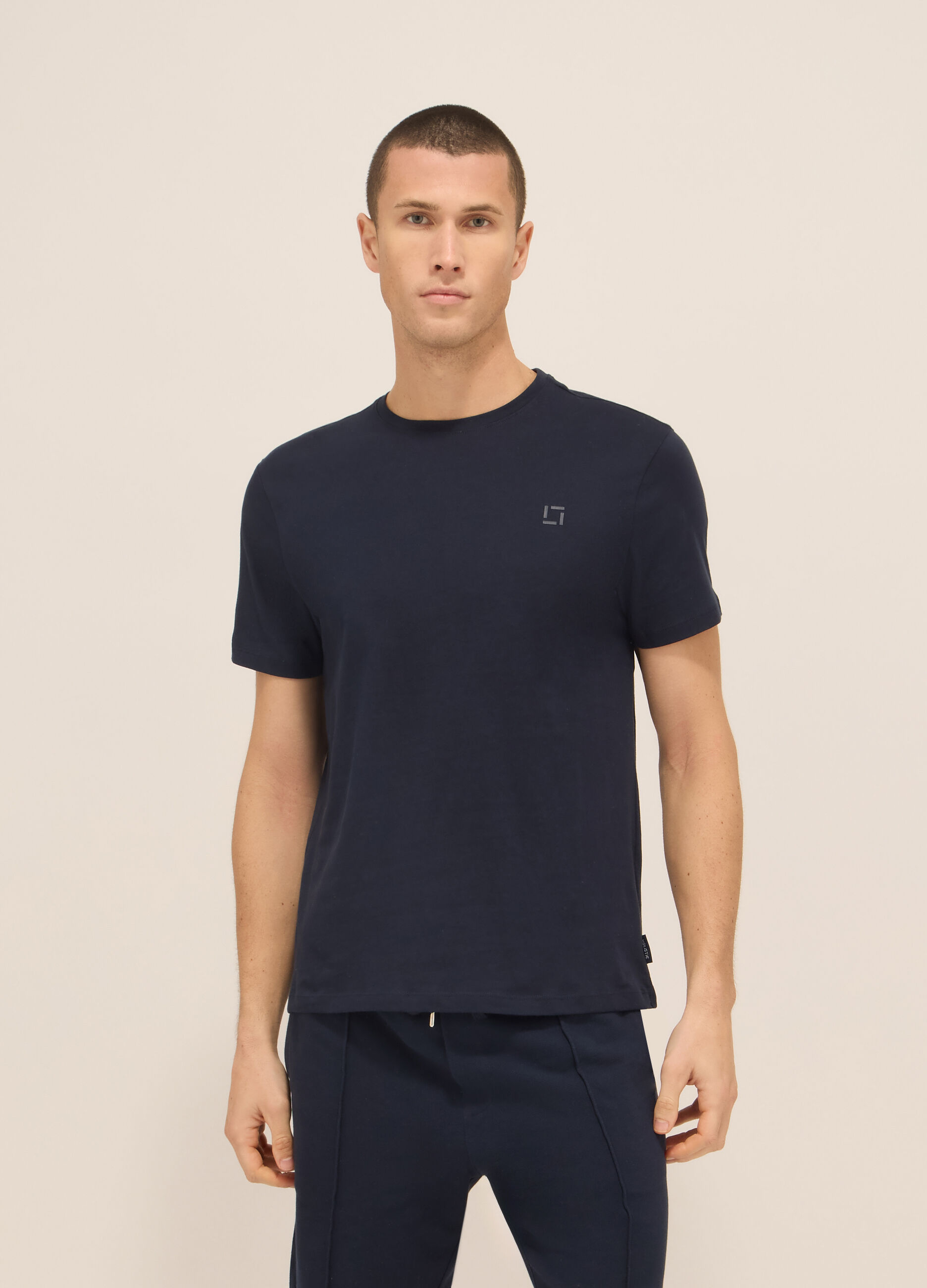 T-shirt girocollo in jersey di cotone uomo