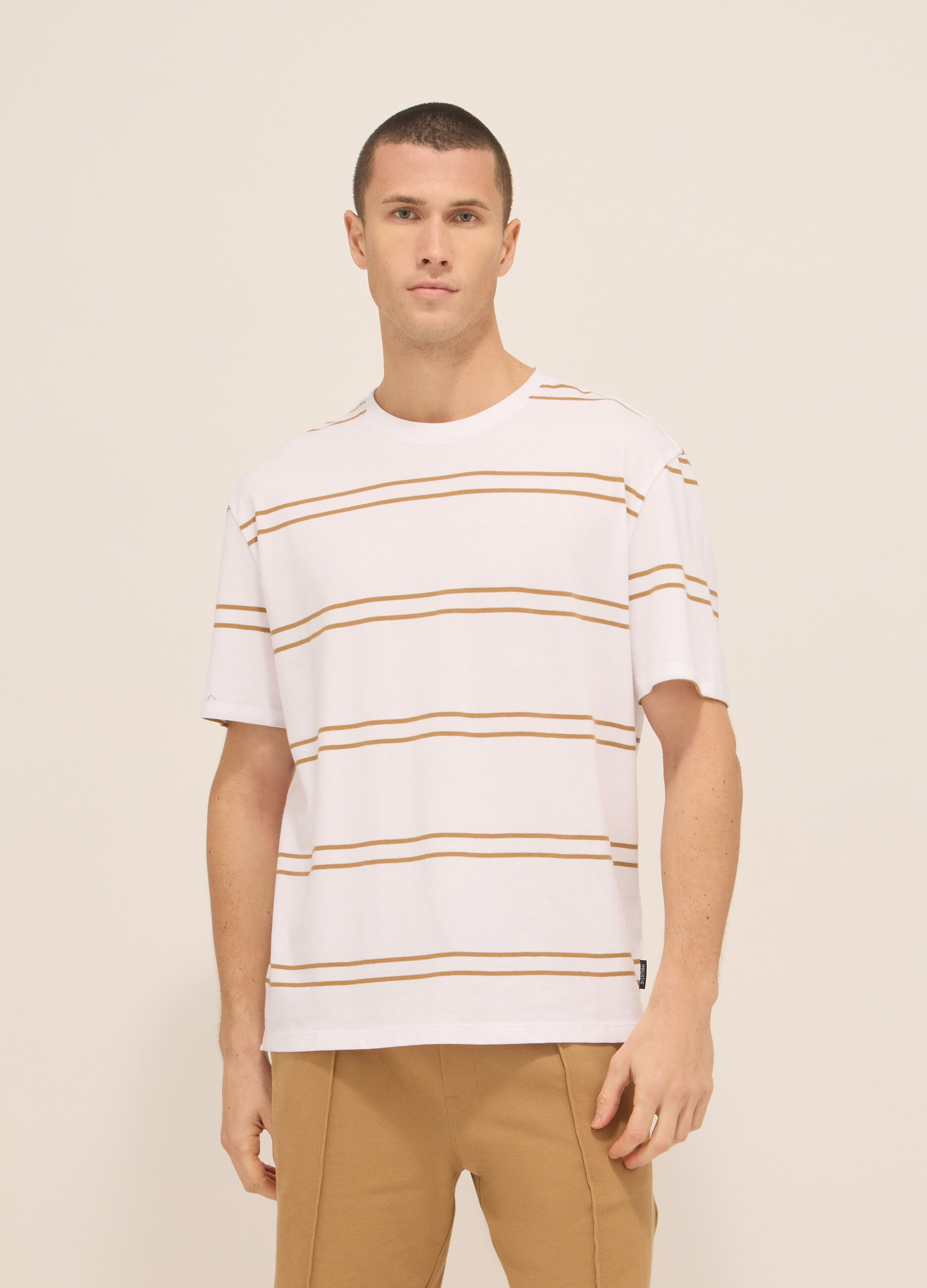 T-shirt oversize in cotone a righe uomo