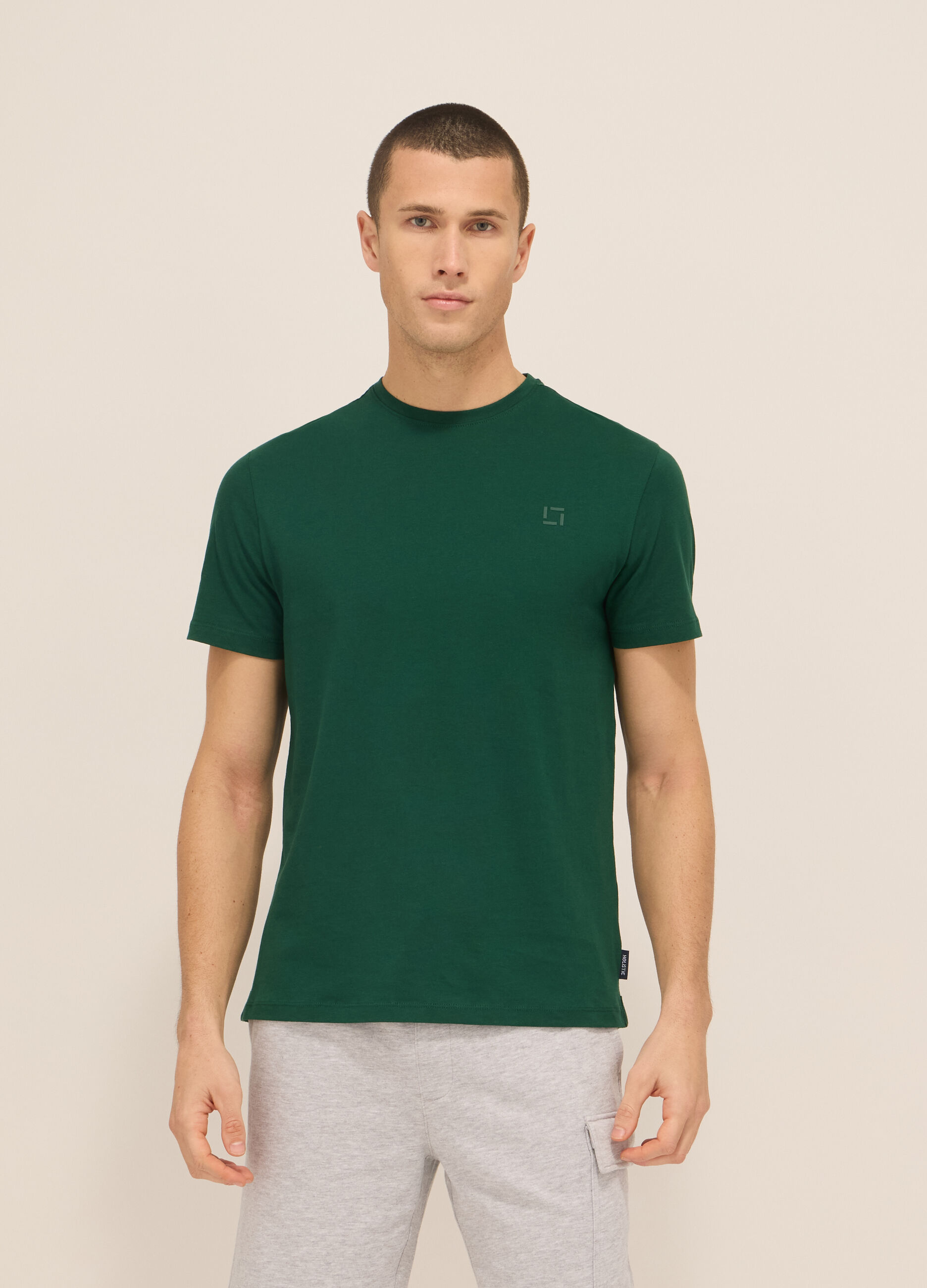T-shirt girocollo in jersey di cotone uomo