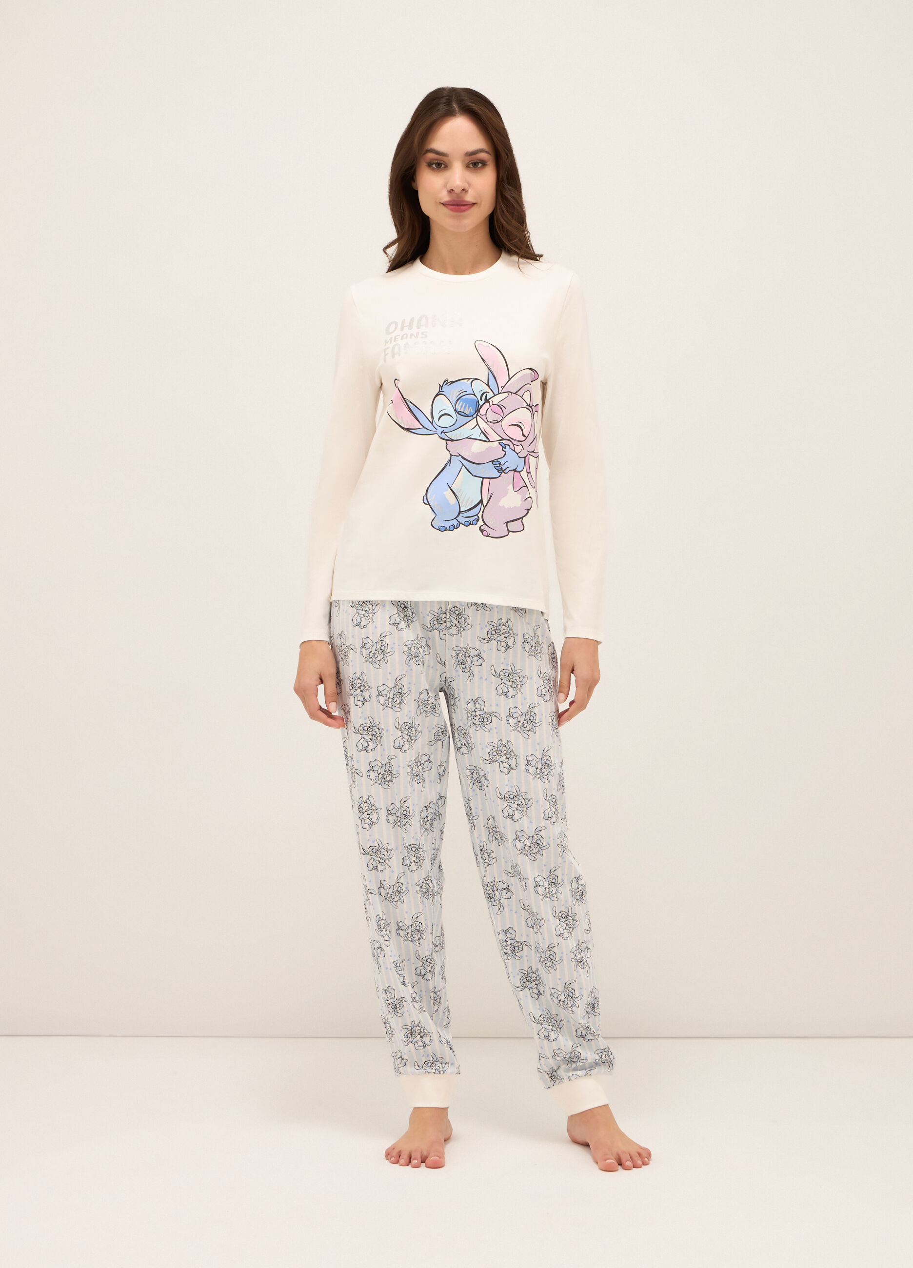Set pigiama in jersey di puro cotone donna