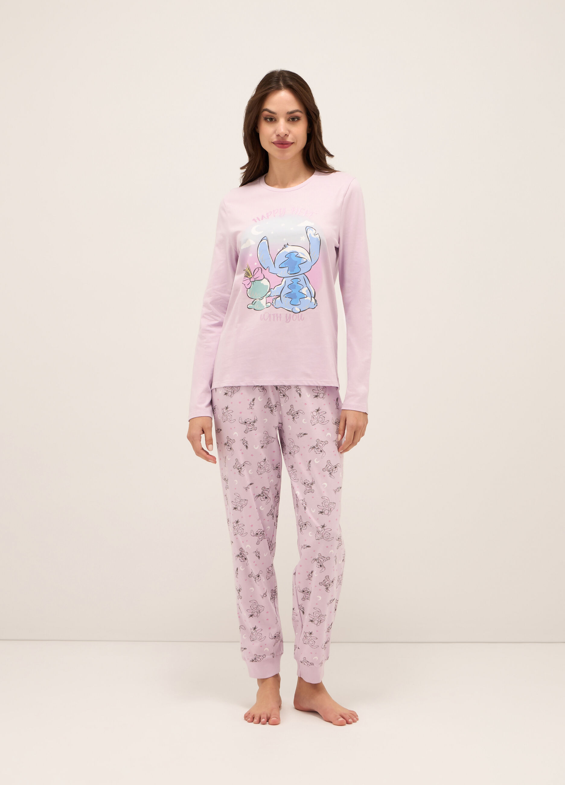 Set pigiama in jersey di puro cotone donna