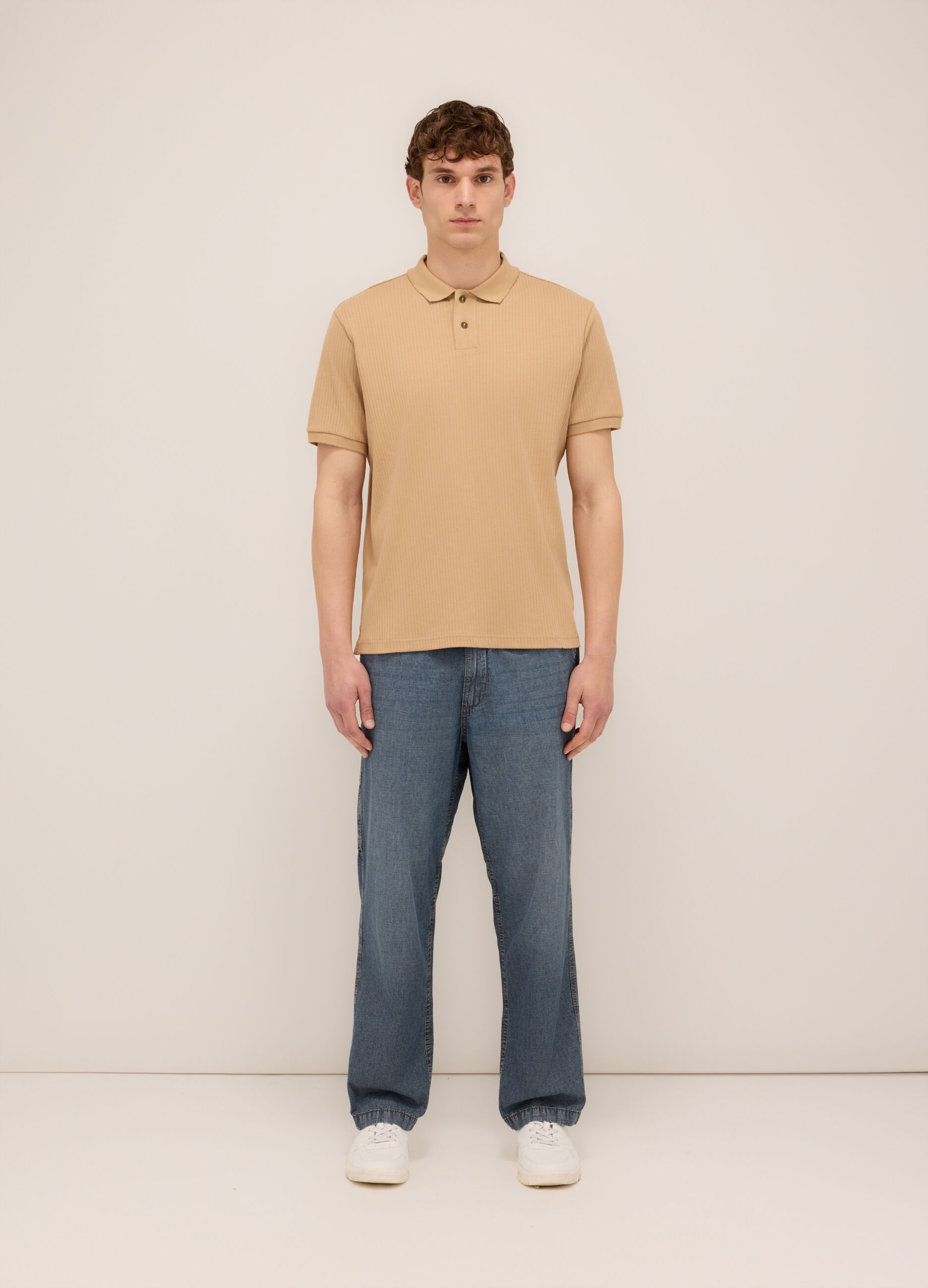 Jeans over in denim di cotone uomo