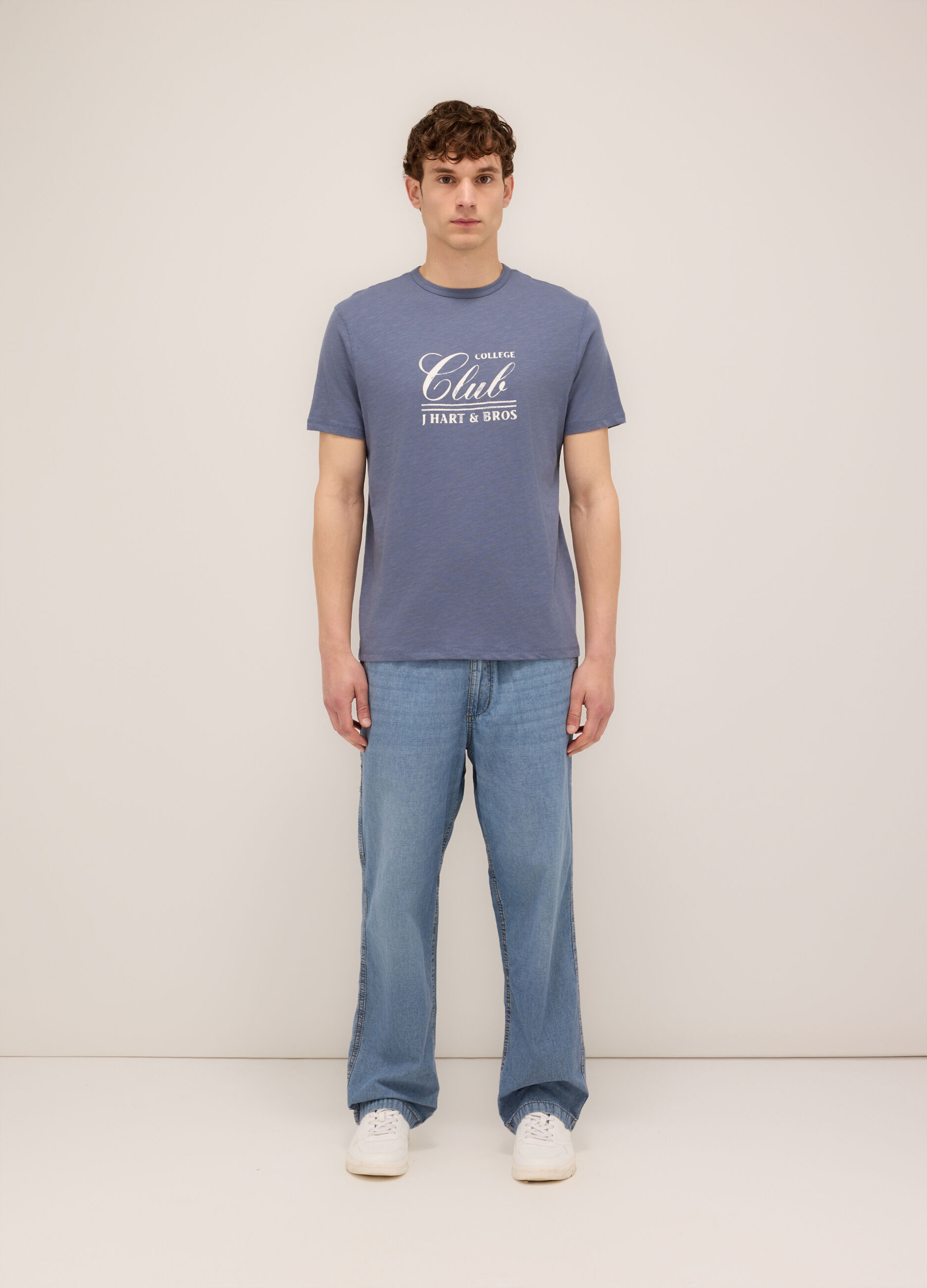 Jeans over in denim di cotone uomo