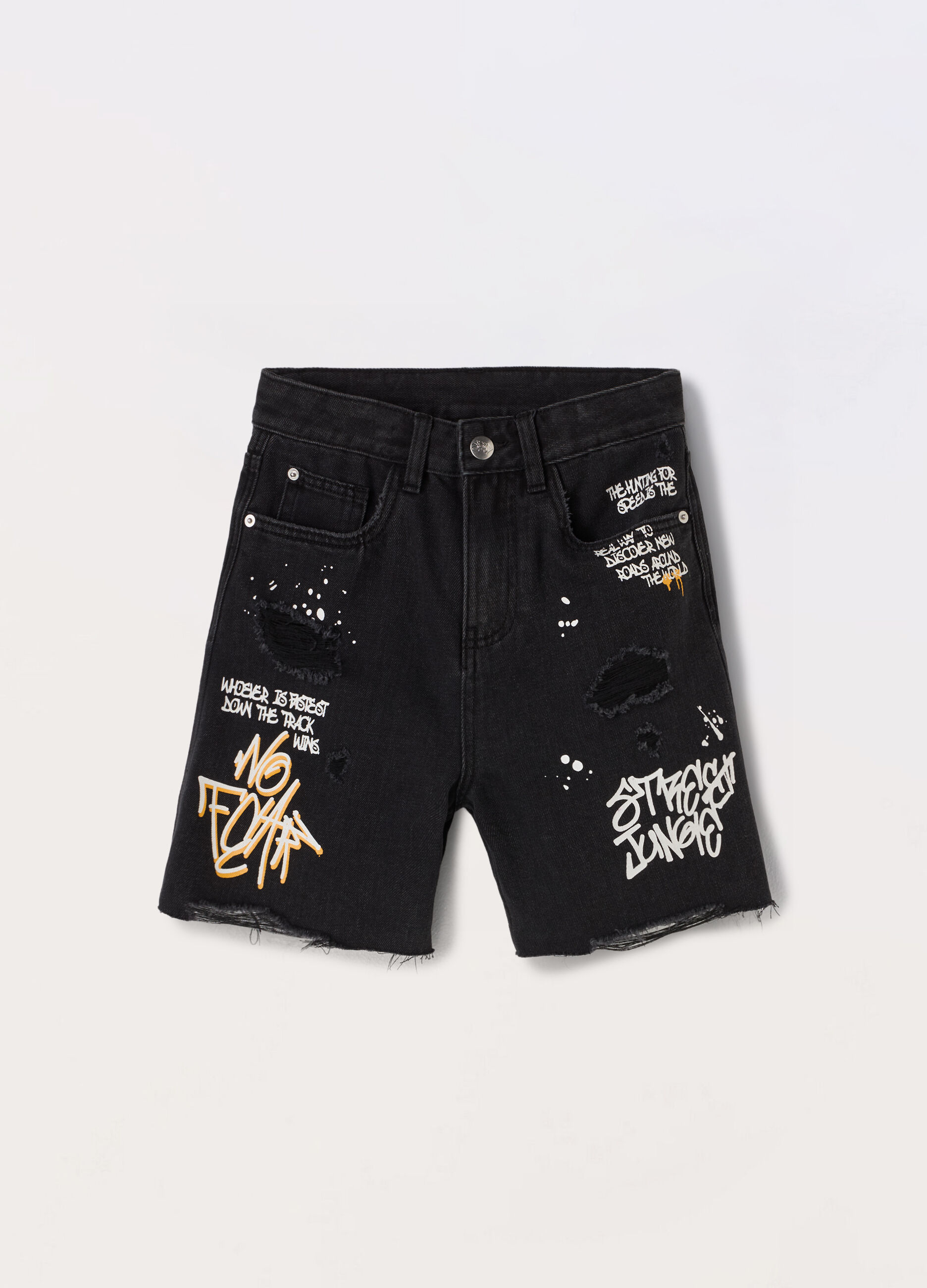 Shorts in denim di misto cotone ragazzo