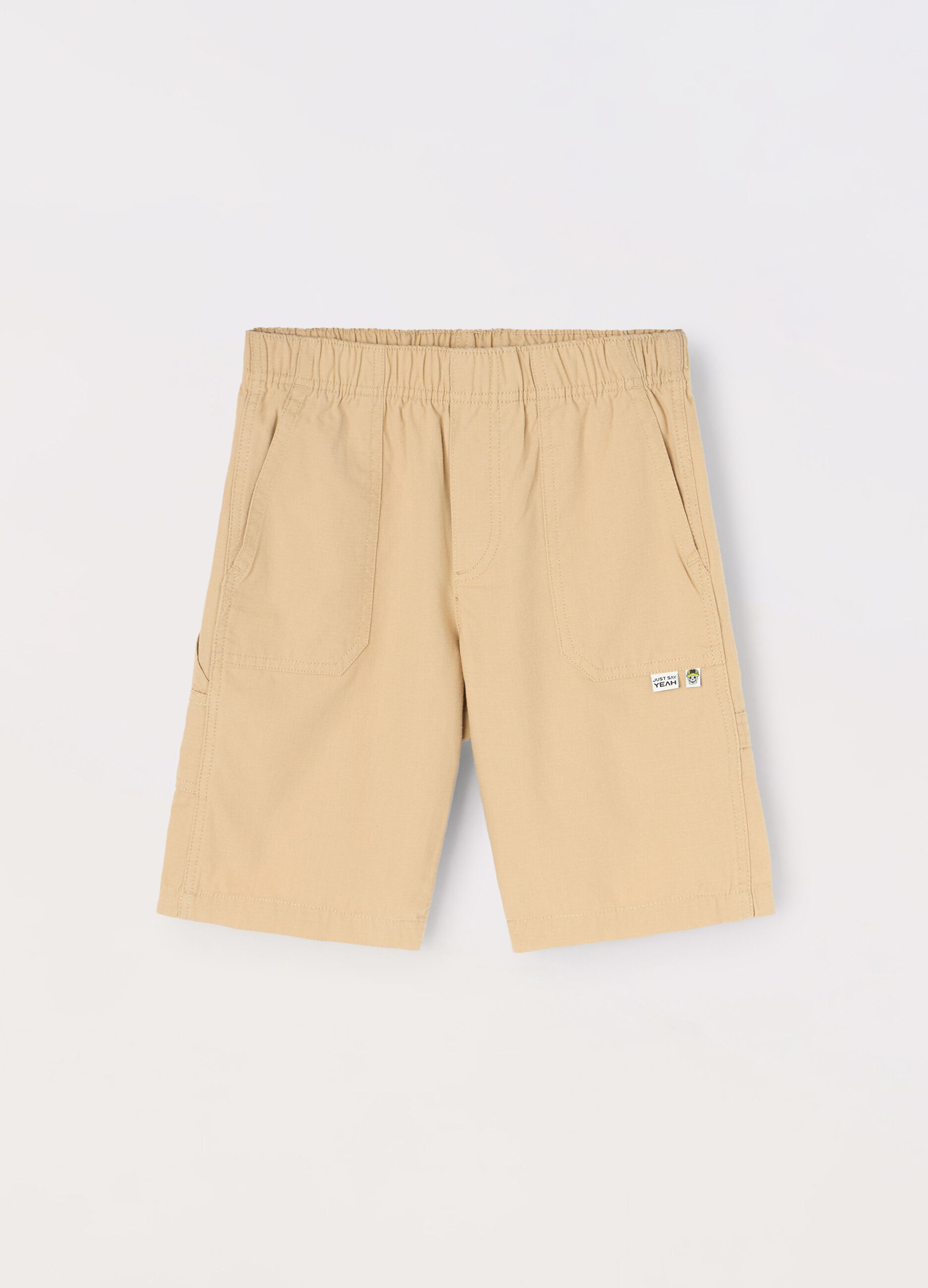Shorts in puro cotone rip-stop ragazzo