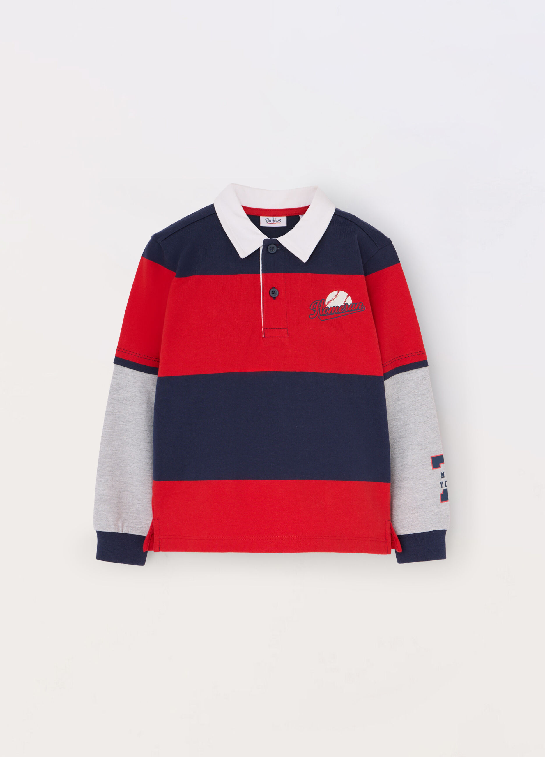 Polo a righe in puro cotone bambino