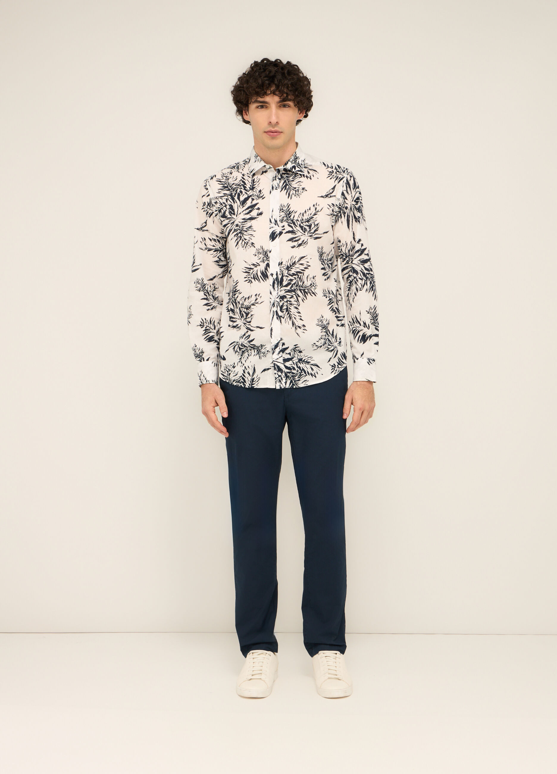 Pantaloni chino in tela di cotone stretch uomo