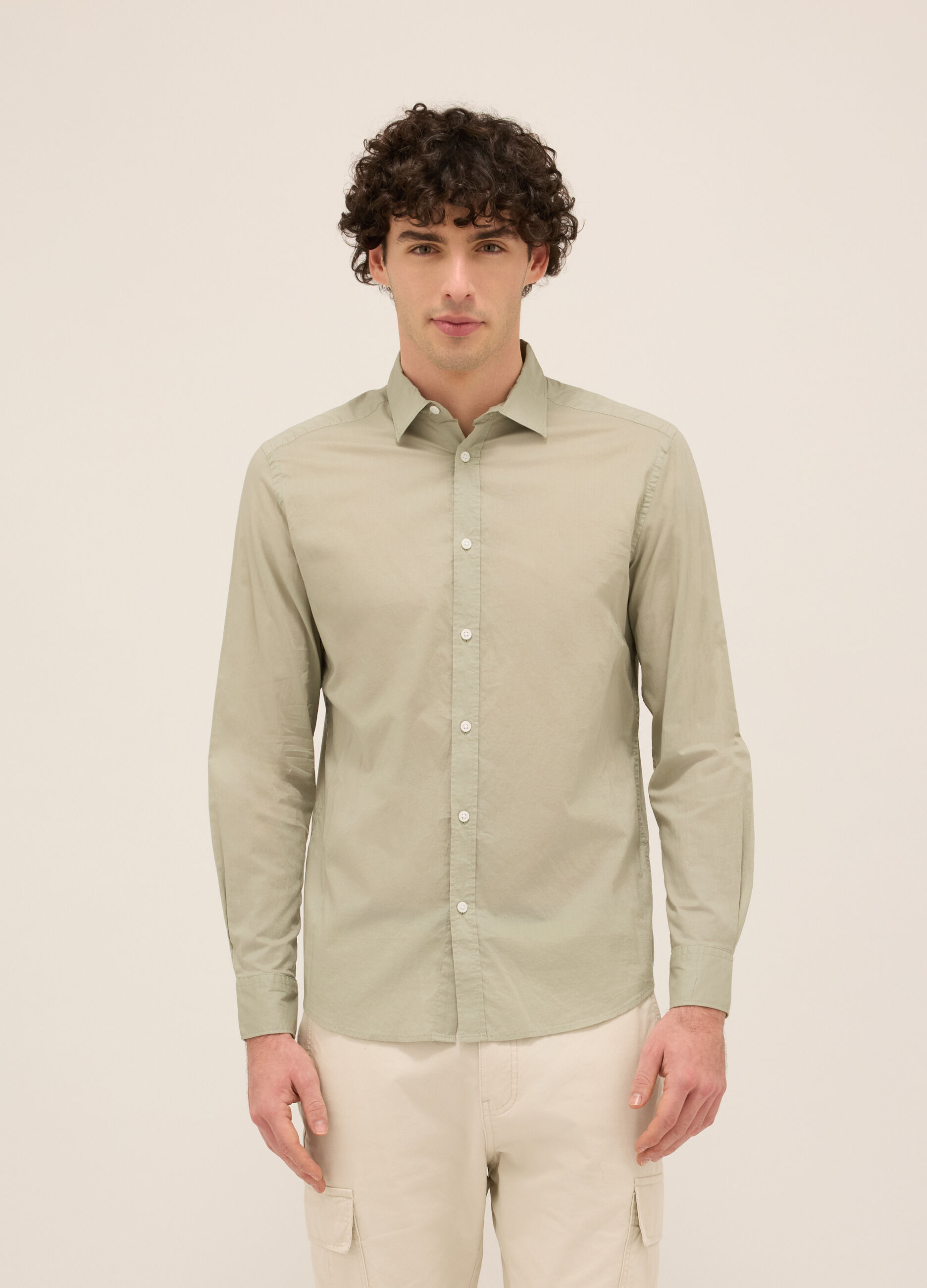 Camicia regular fit in cotone uomo