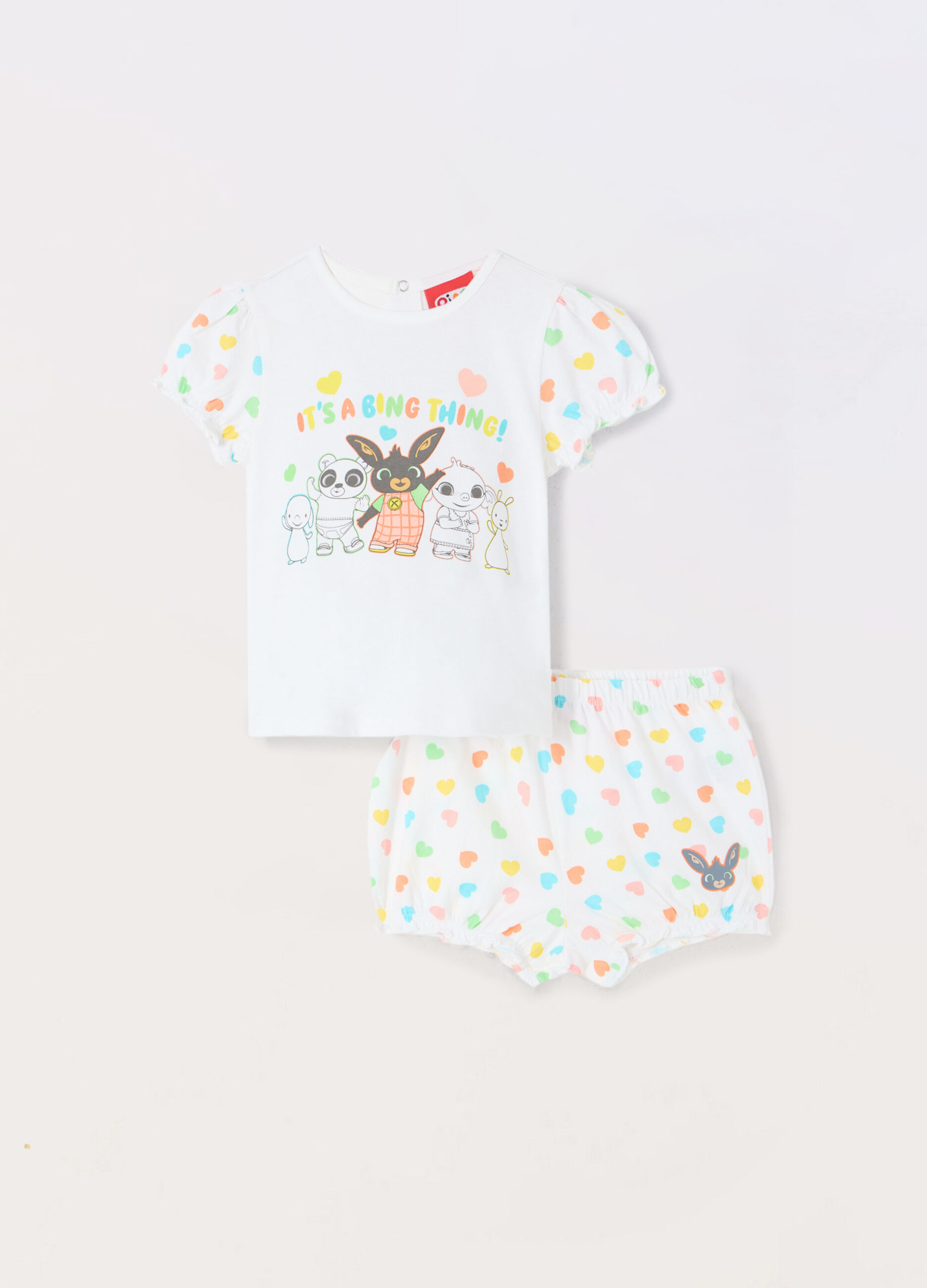Set pigiama corto in jersey di puro cotone neonata