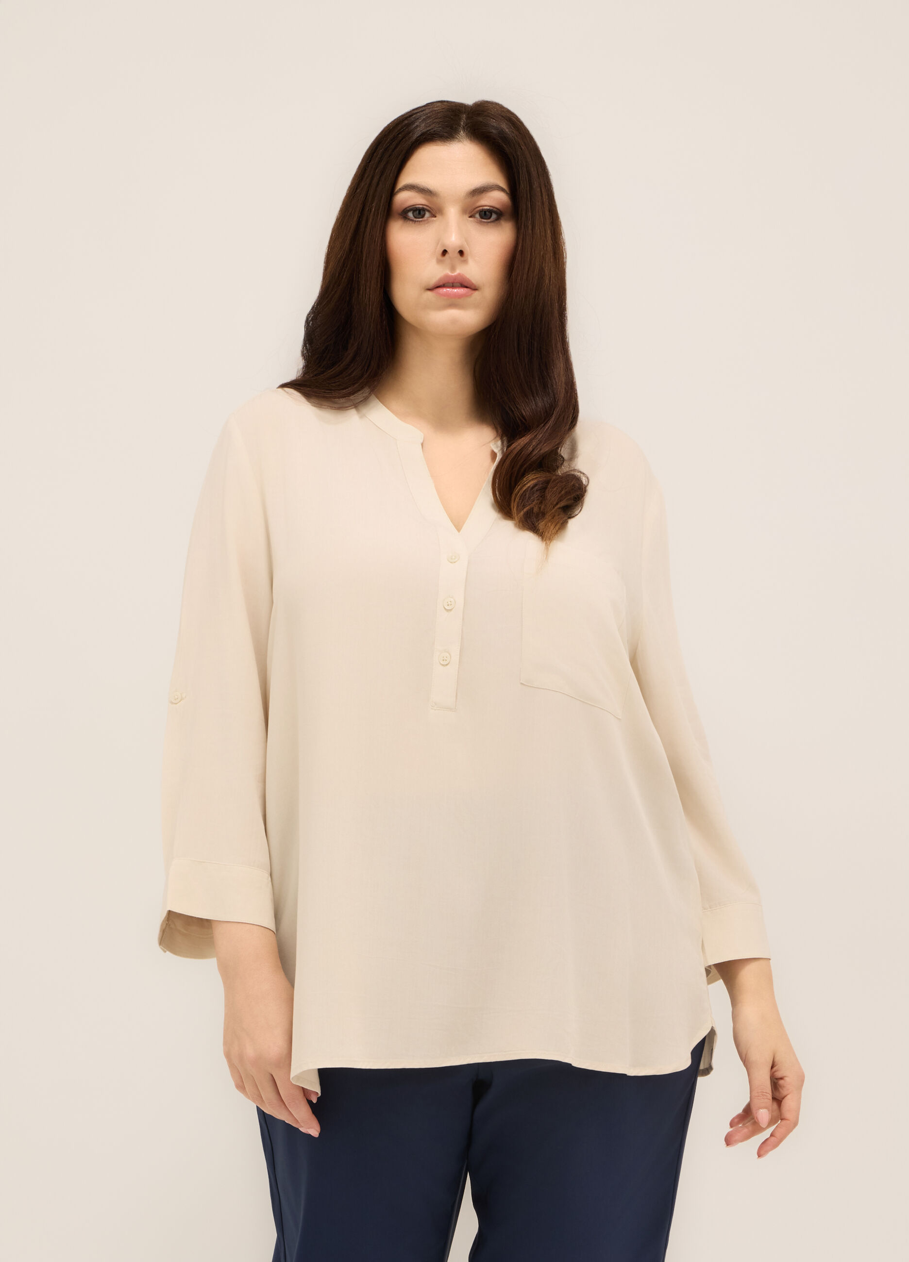 Blusa in pura viscosa donna curvy