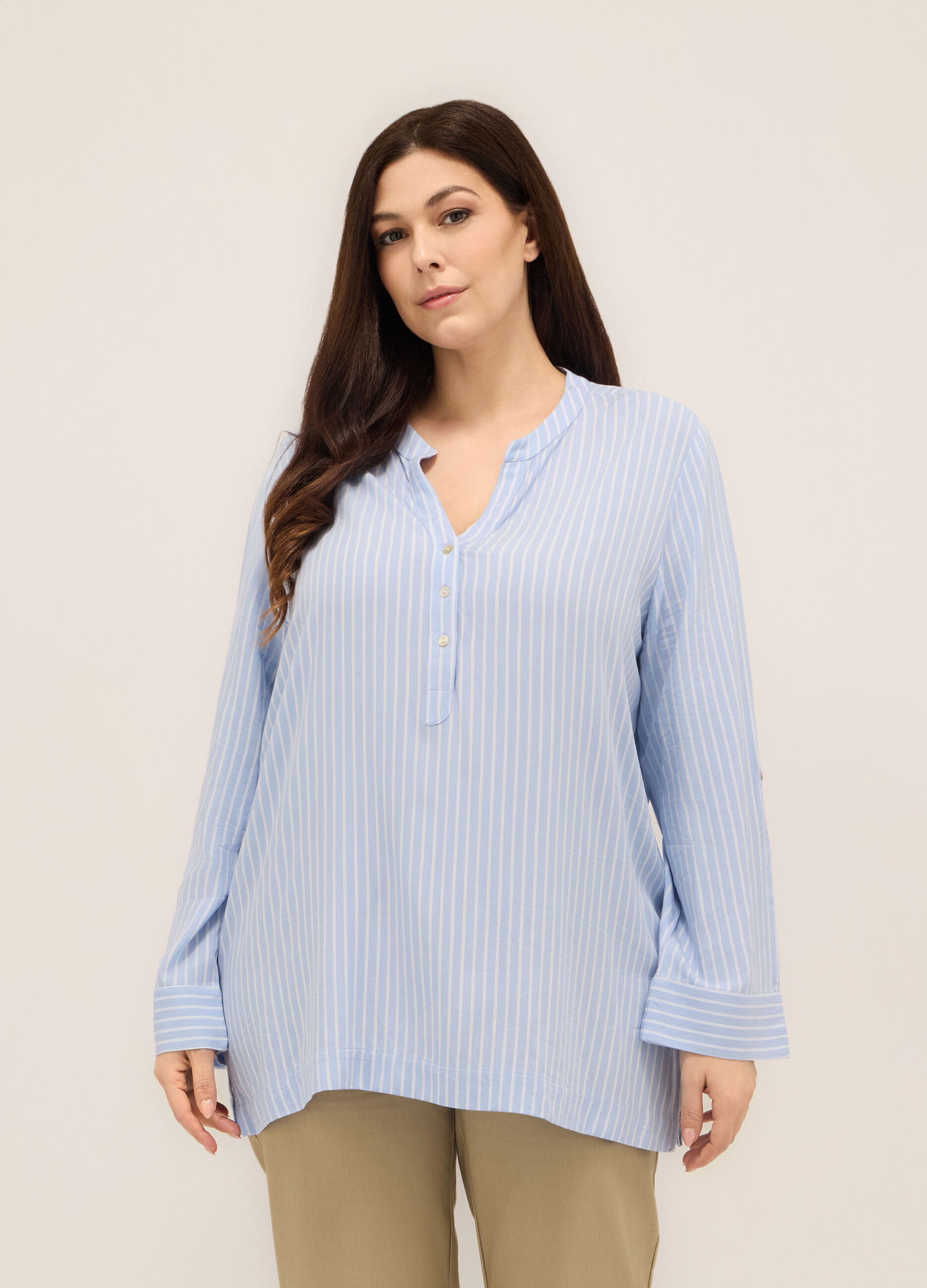 Blusa in pura viscosa donna curvy