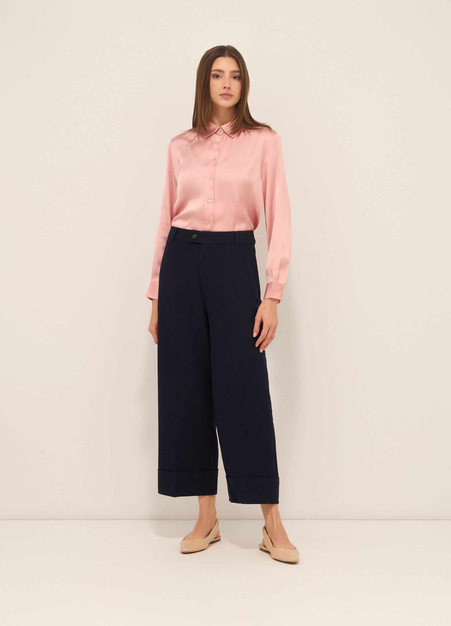 Pantaloni in misto viscosa donna