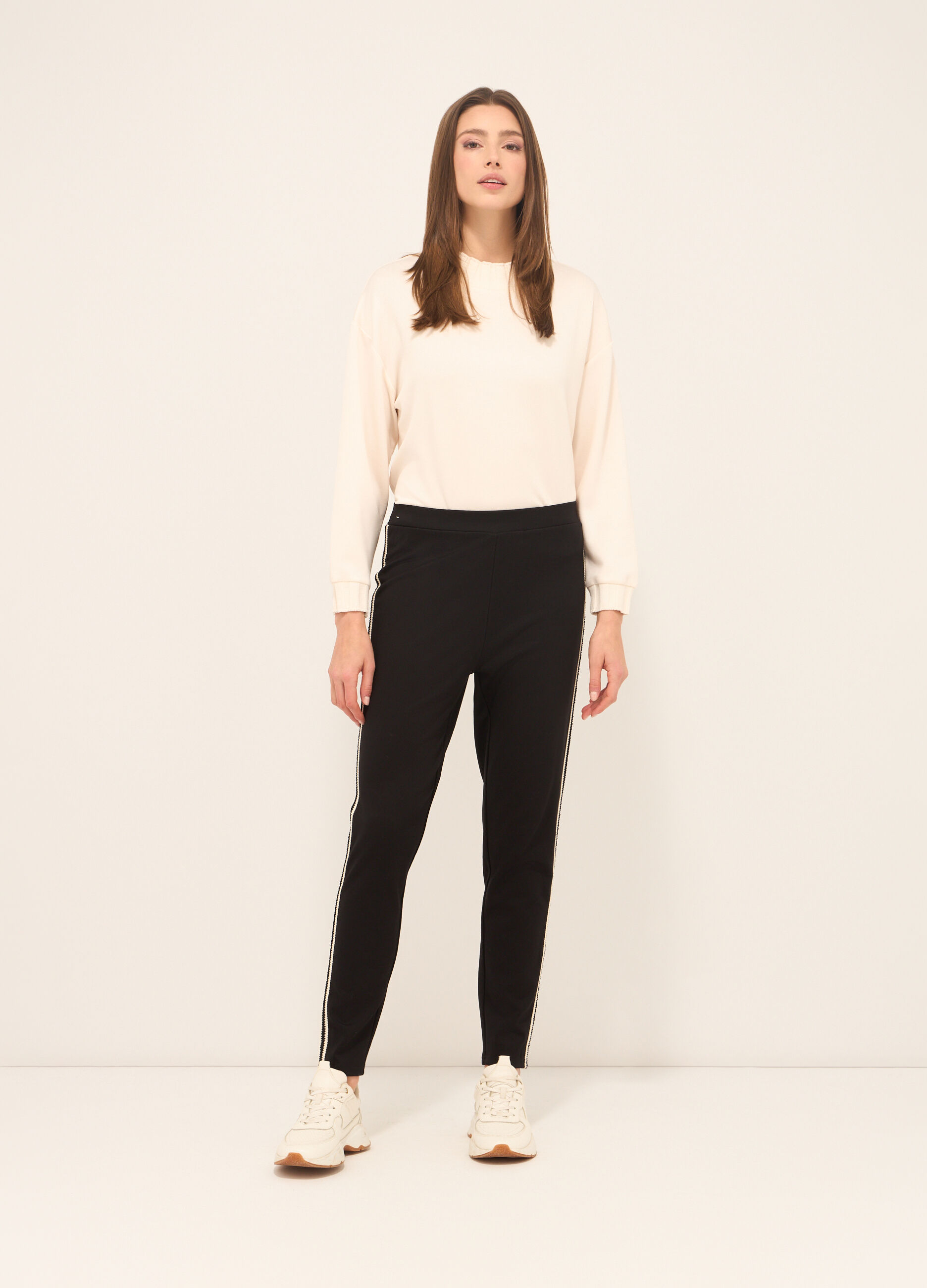Pantaloni in punto Milano stretch donna