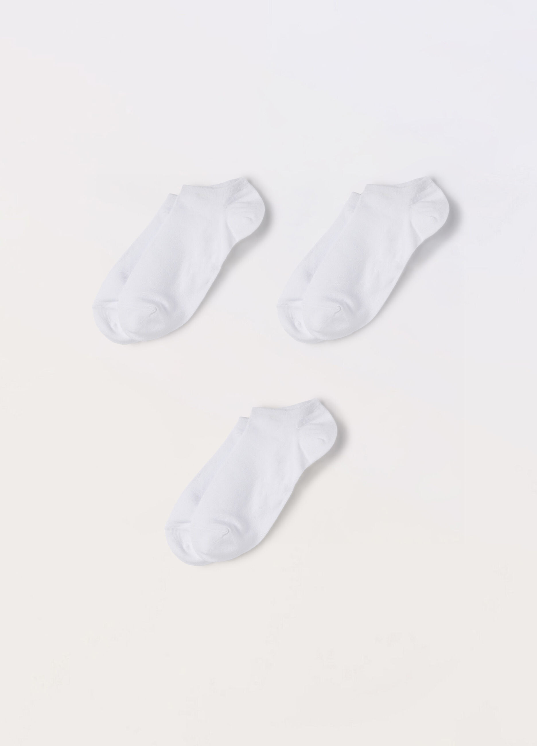 3 pack calzini sneaker in cotone stretch tinta unita
