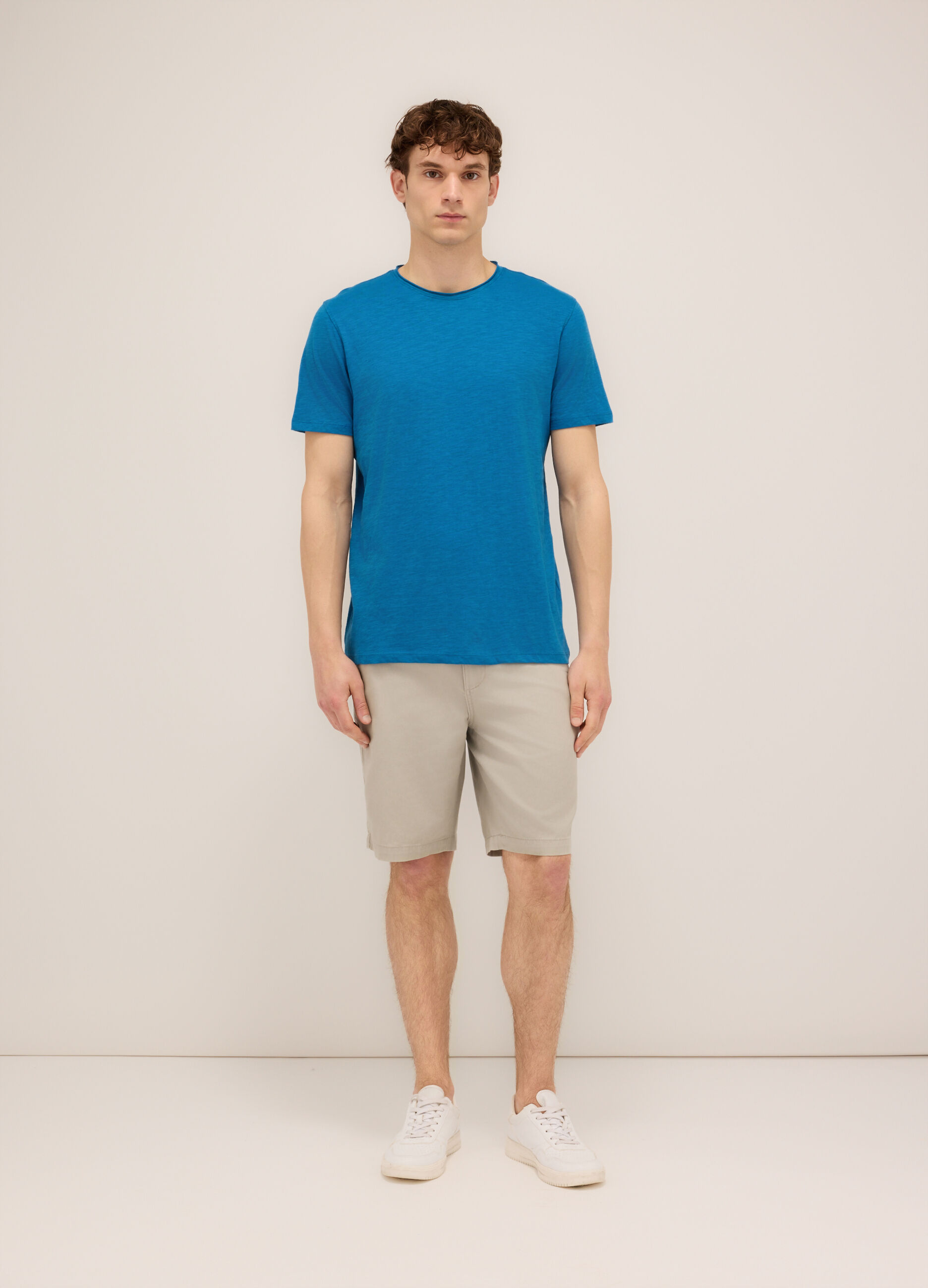 Bermuda in twill di cotone uomo
