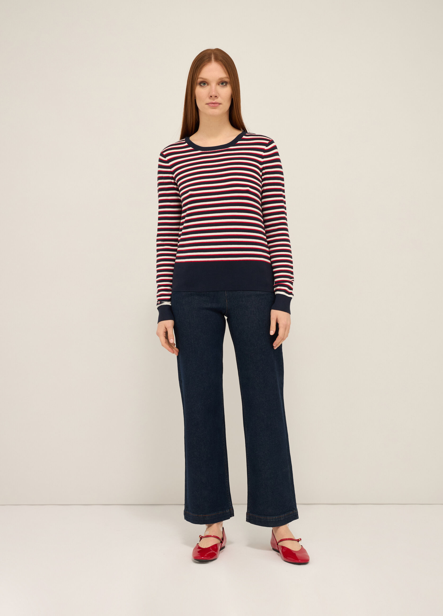 Pantaloni in denim di cotone stretch donna