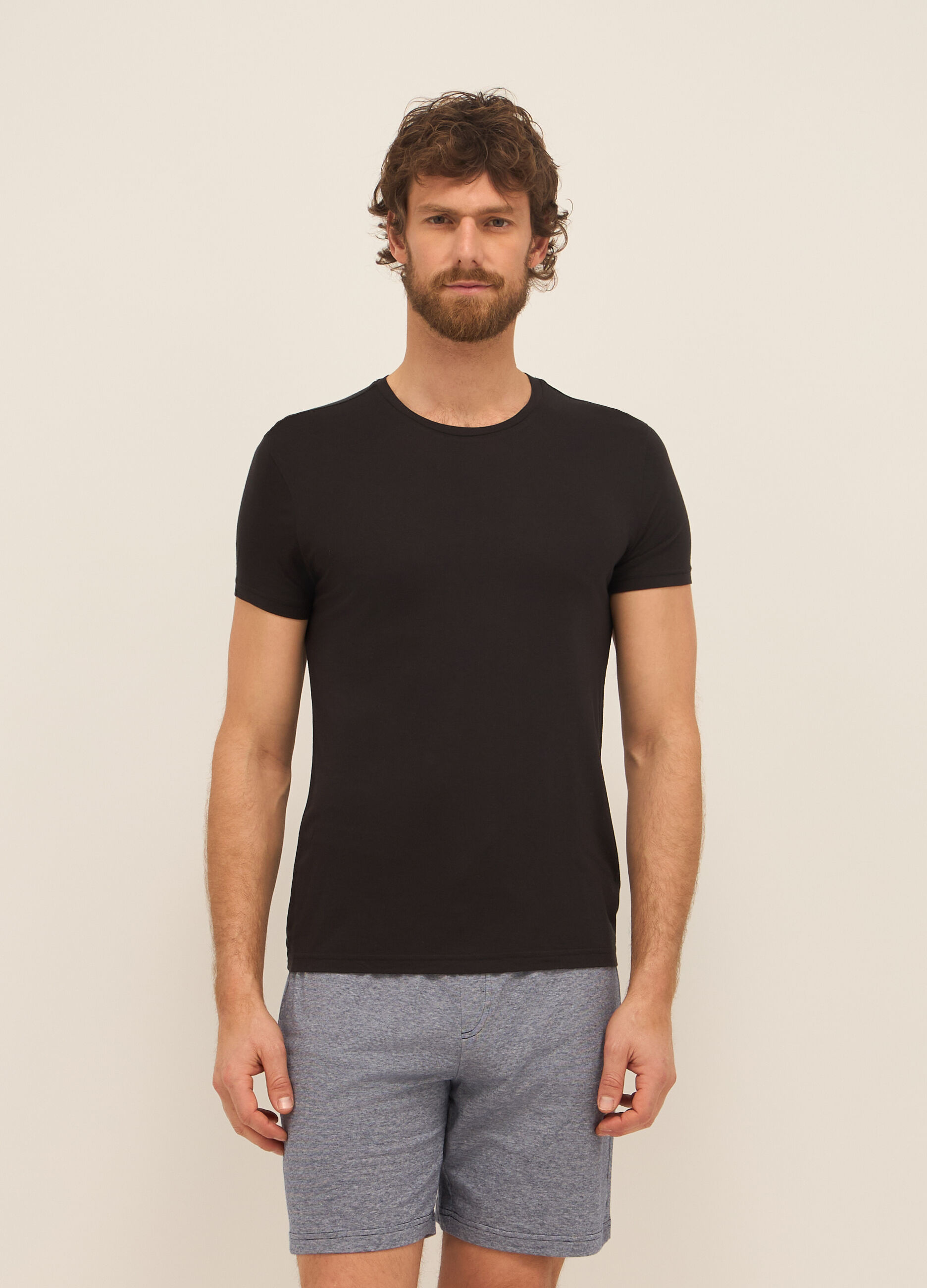 T-shirt girocollo in modal uomo