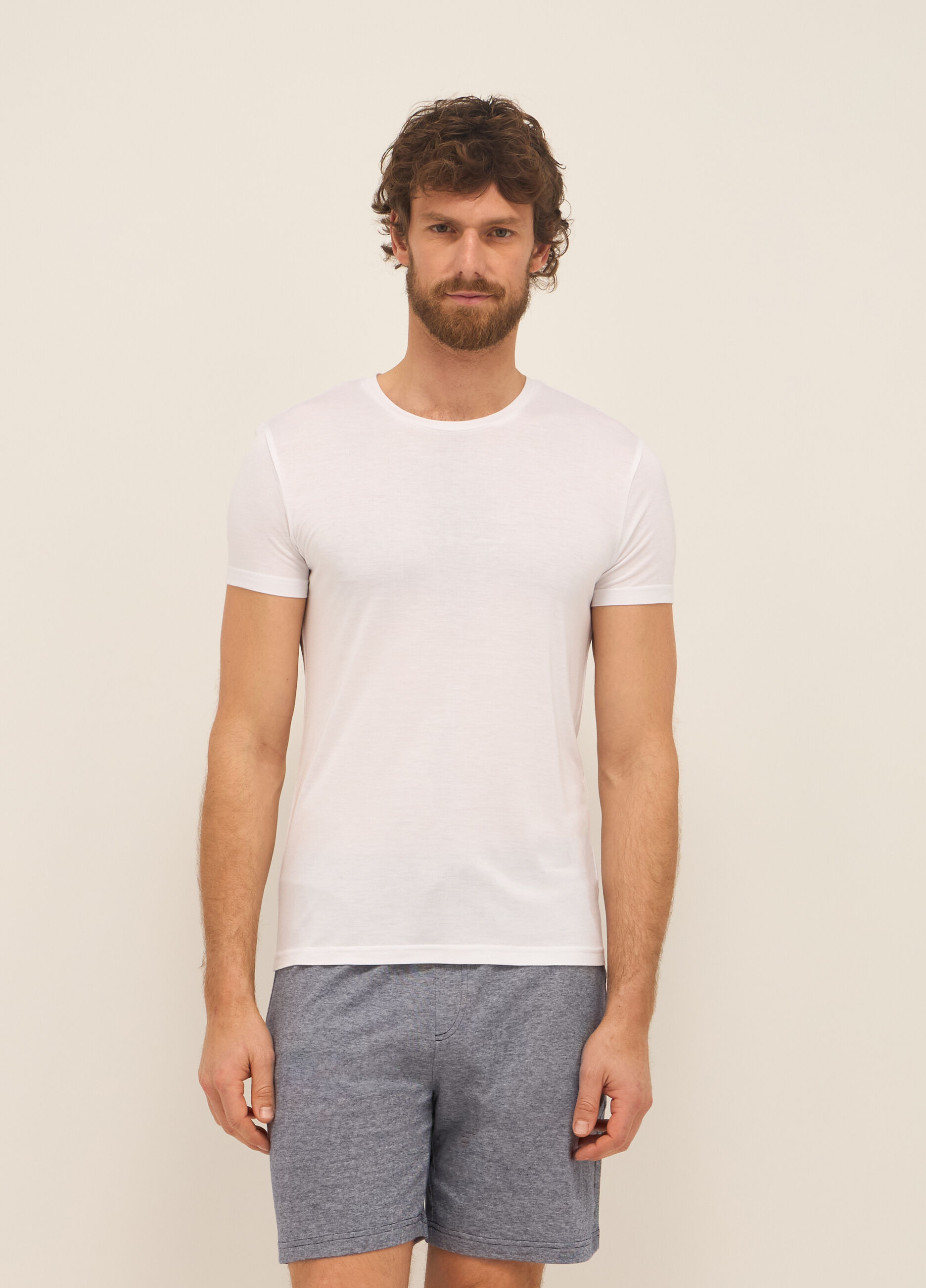 T-shirt girocollo in modal uomo