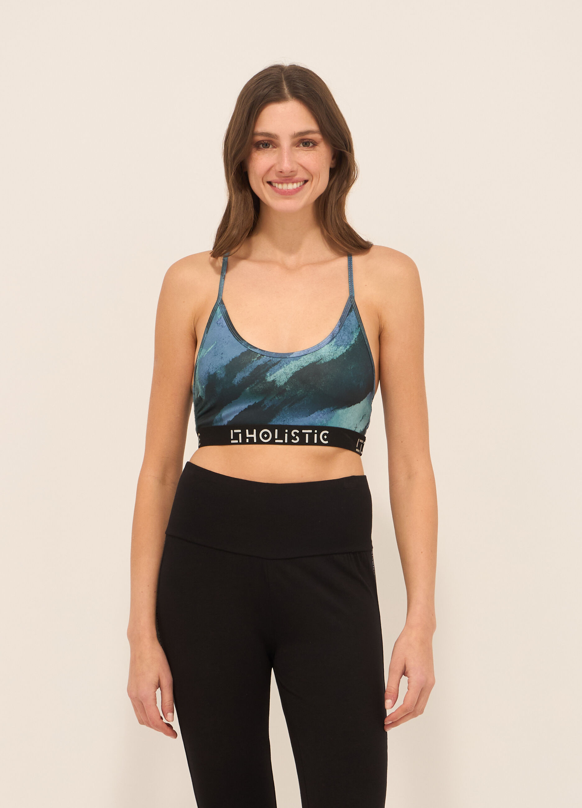 Top in tessuto stretch donna