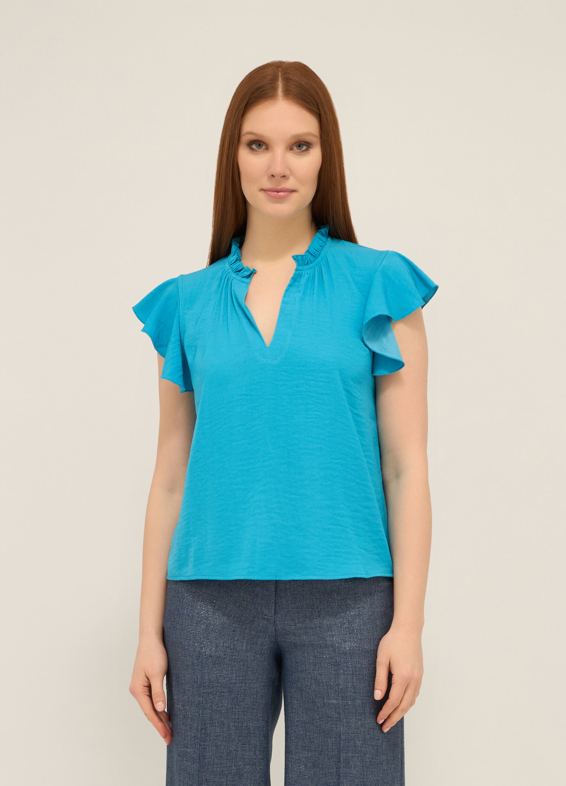 Blusa con rouches donna