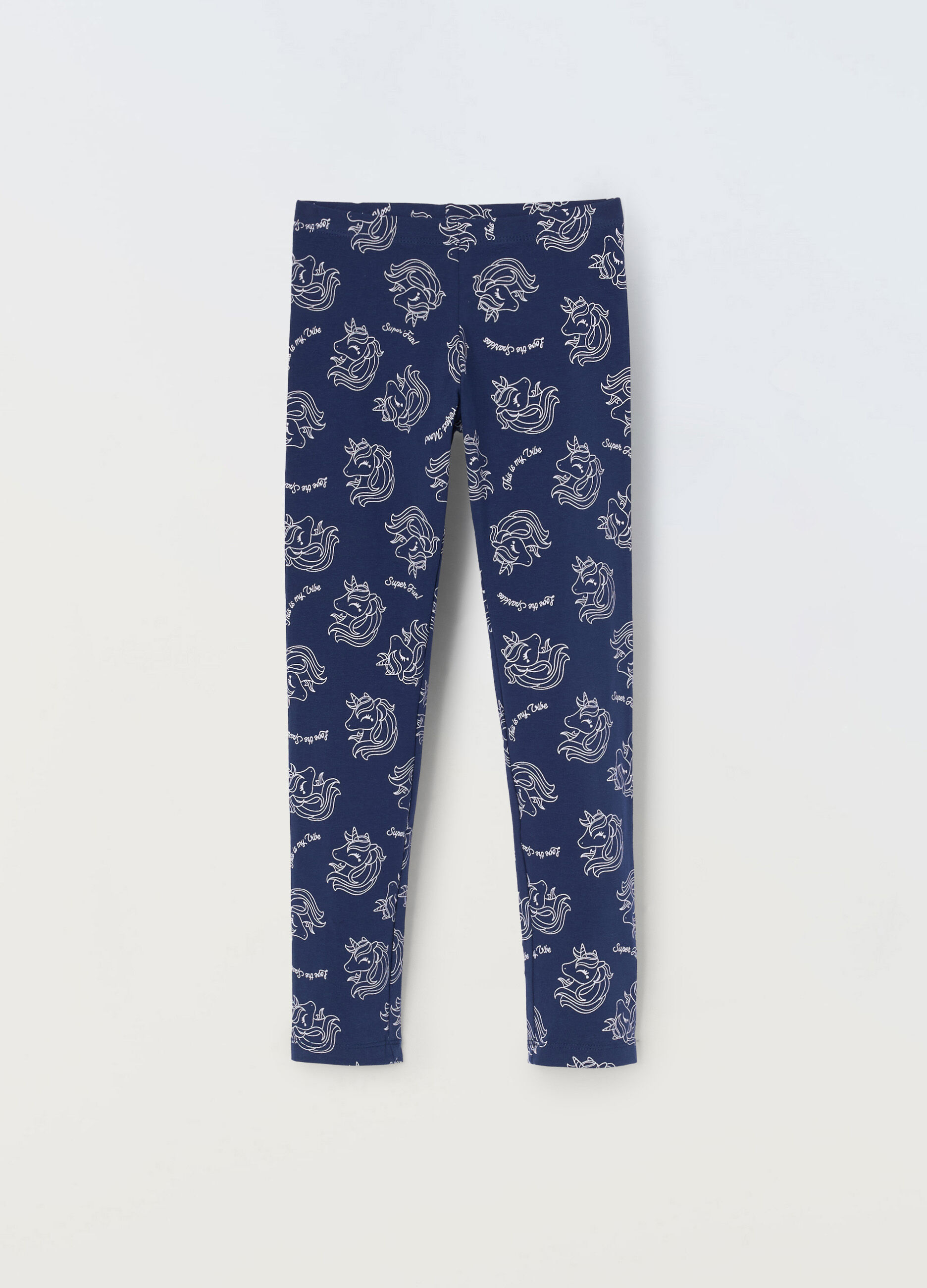 Leggings in jersey di cotone stretch bambina