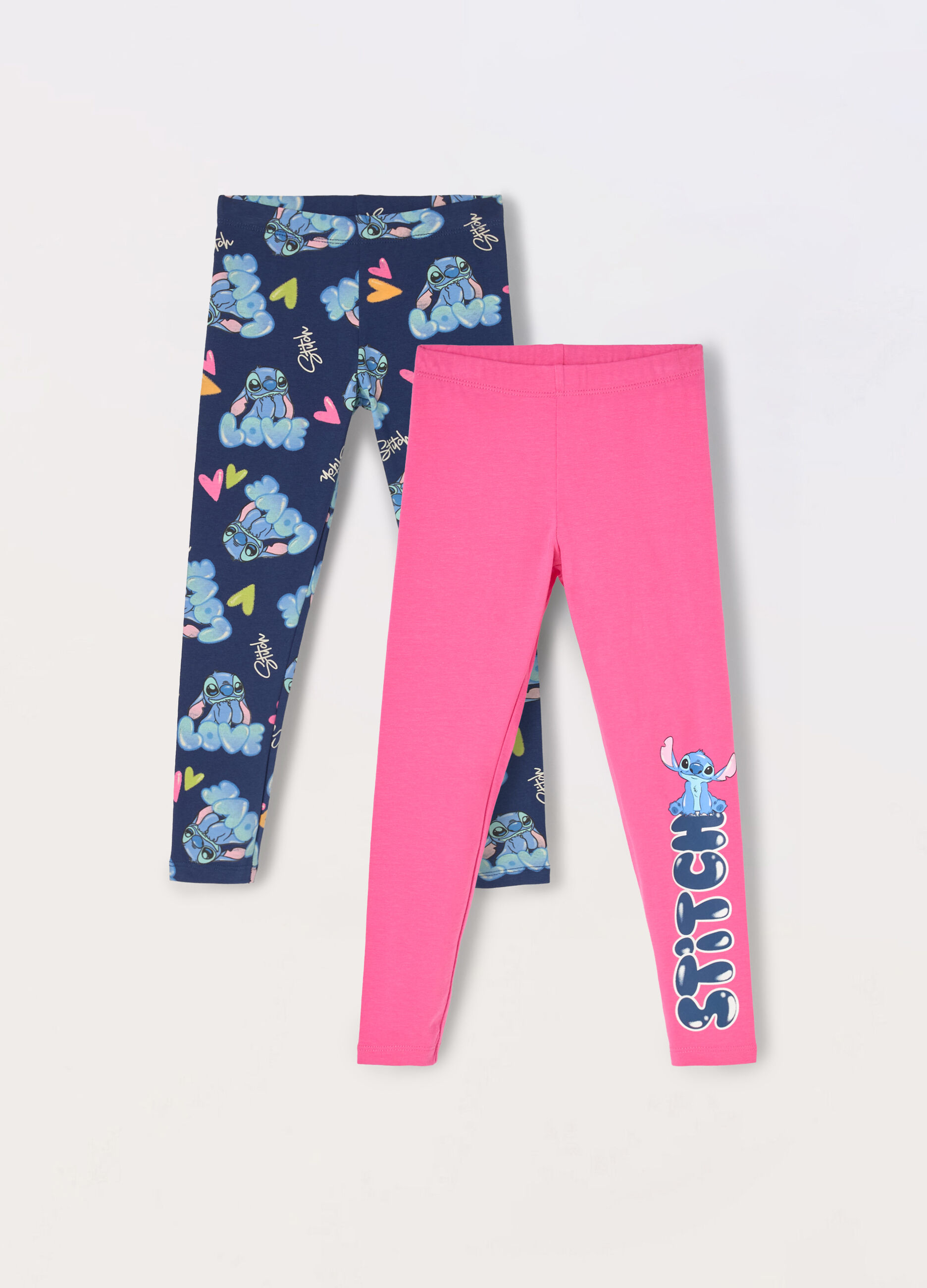 Pack 2 leggings in cotone stretch bambina