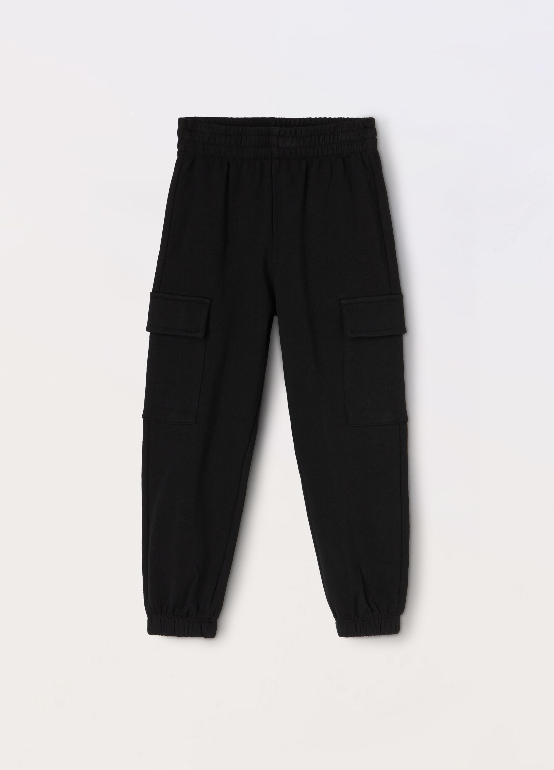 Pantaloni cargo in french terry di puro cotone bambina
