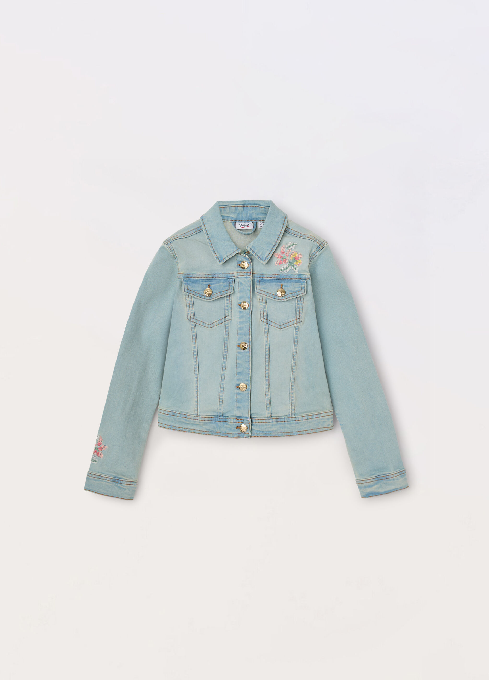 Giacca in denim di cotone stretch bambina