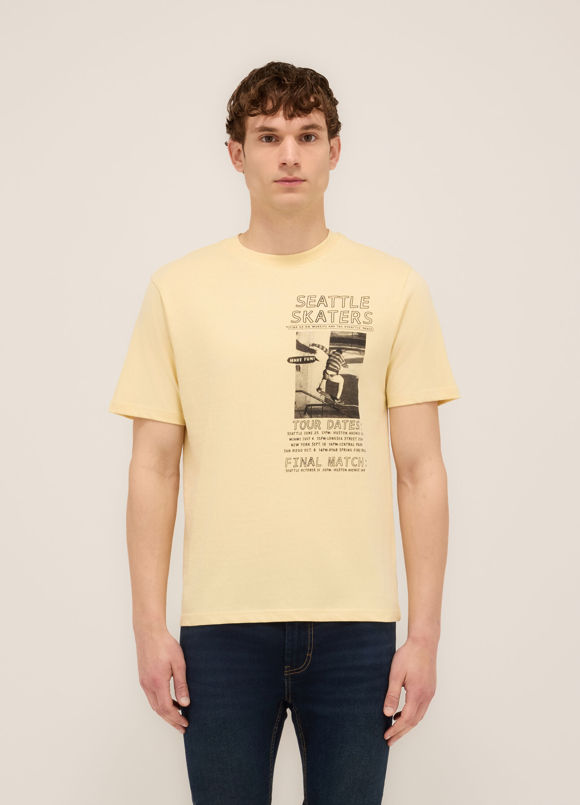 T-shirt girocollo stampa Seattle Skaters