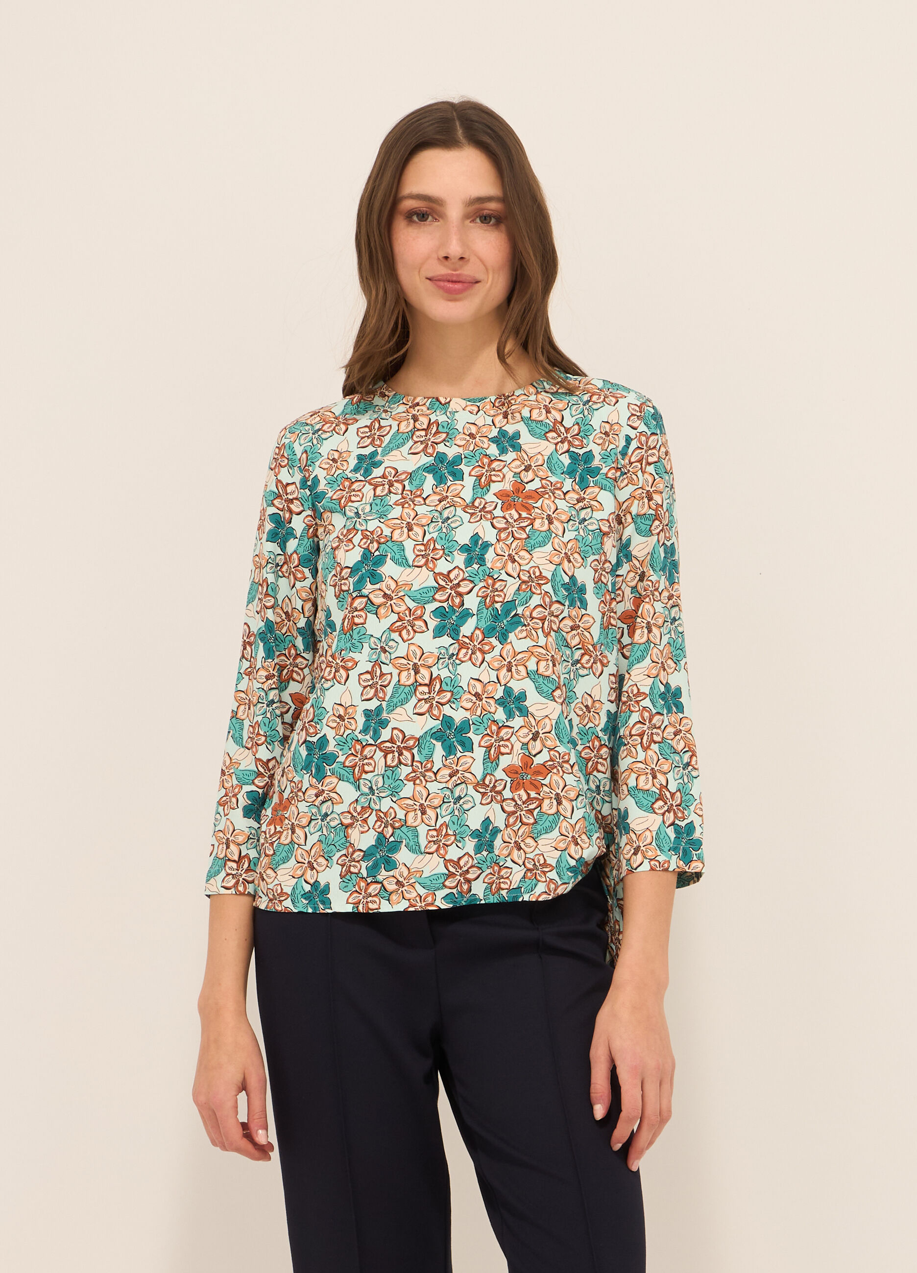 Blusa con stampa floreale donna