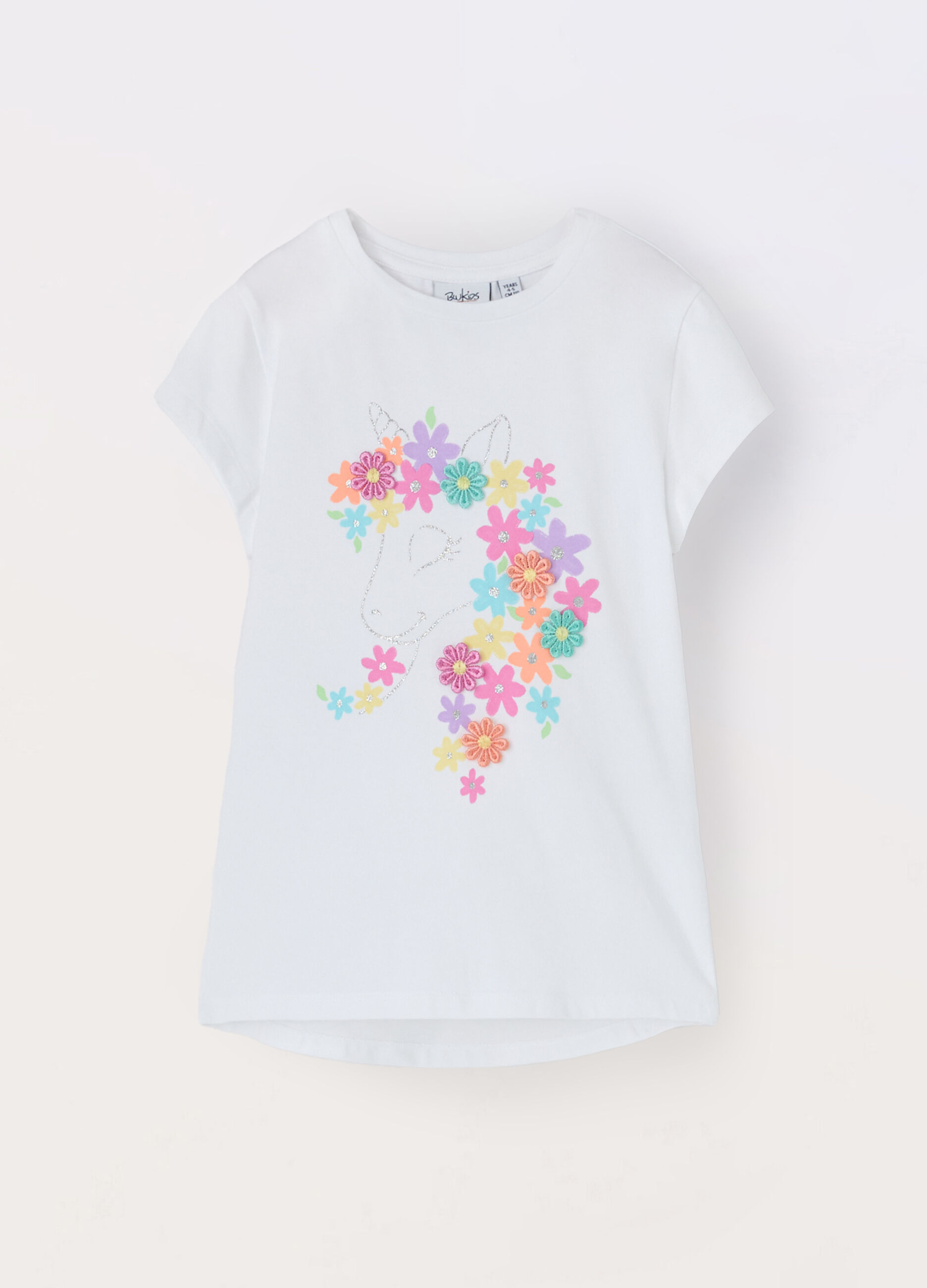 T-shirt in jersey di cotone stretch bambina
