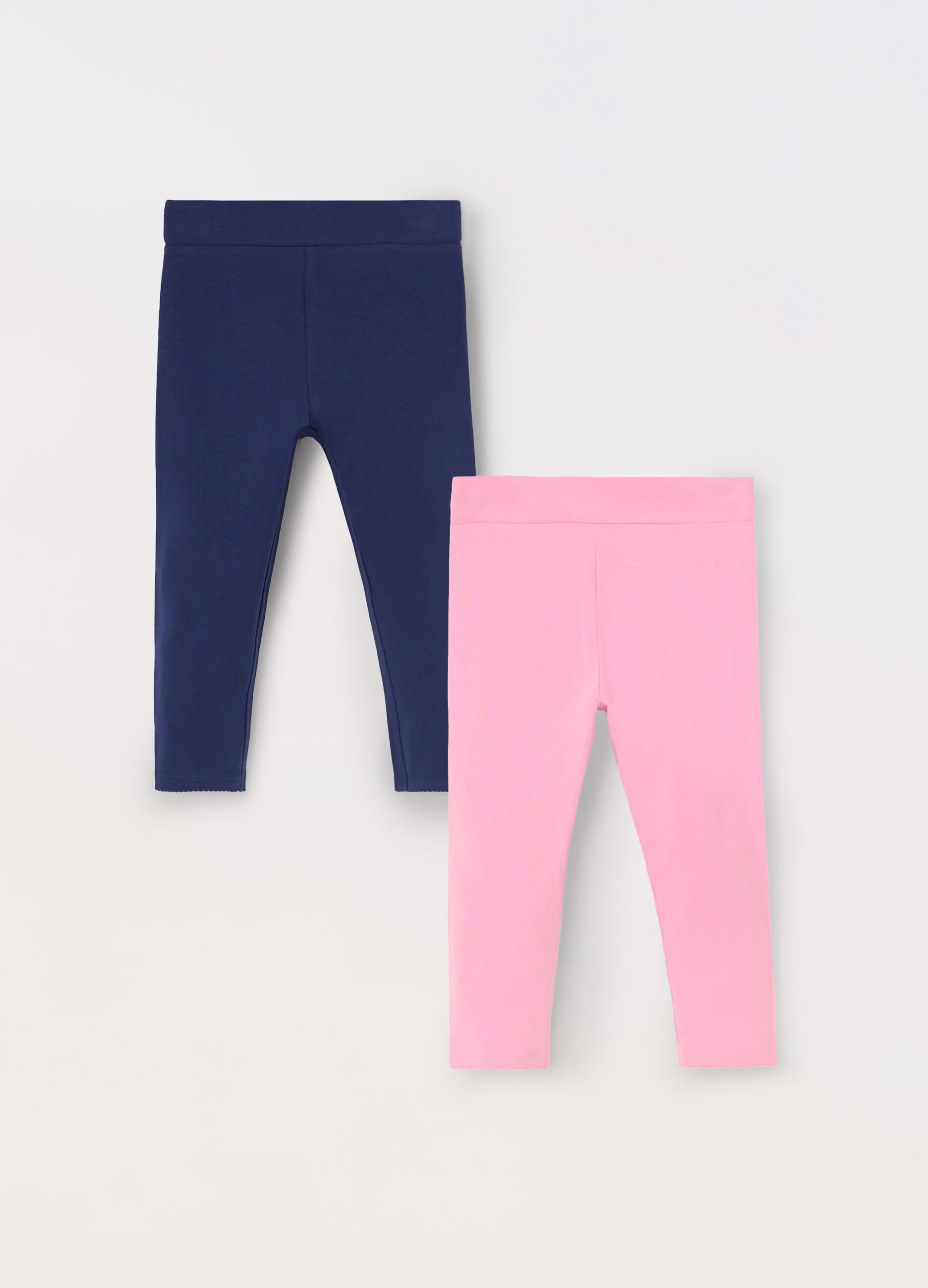 Pack 2 leggings in cotone stretch bambina