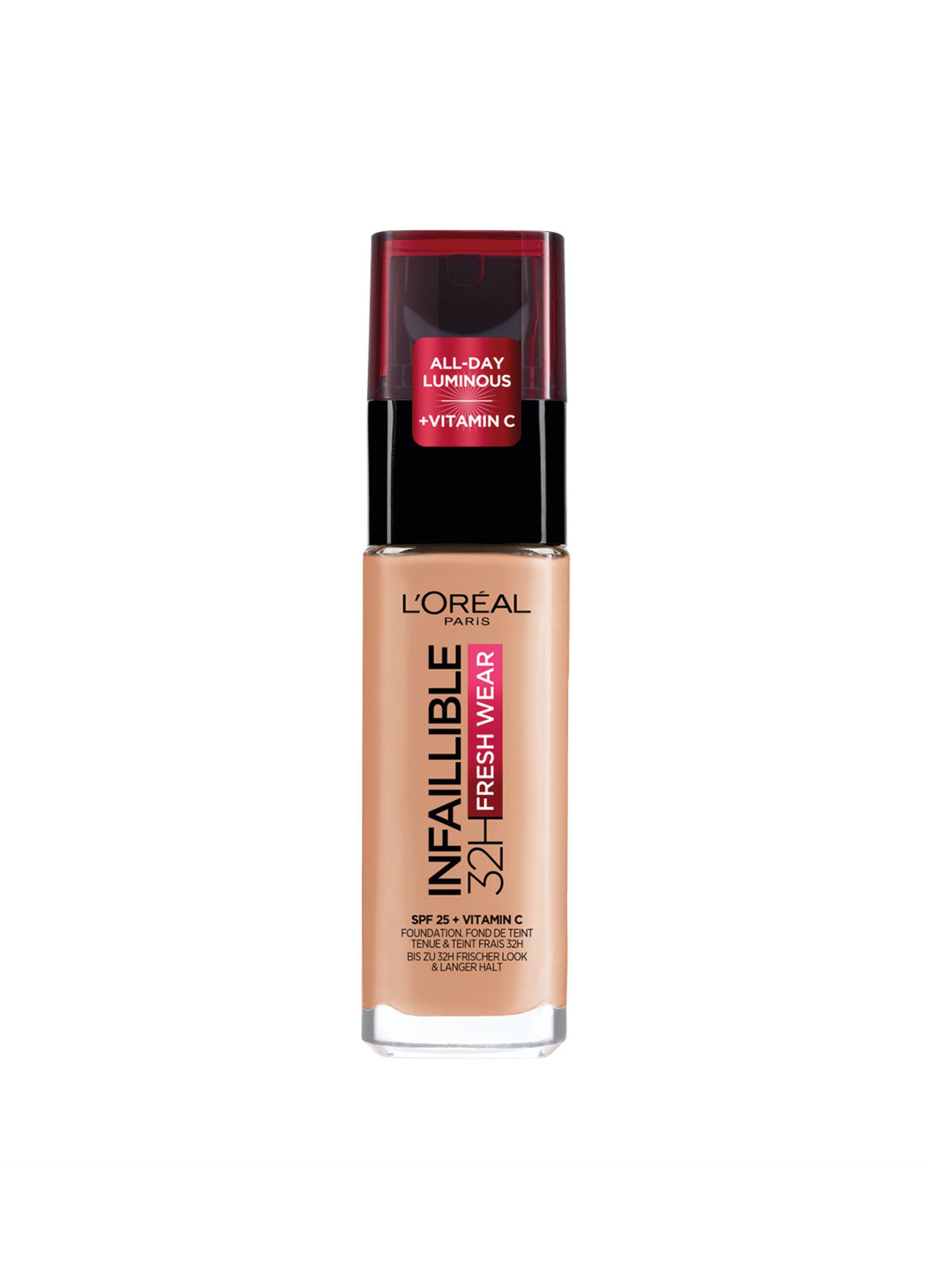 L'OrÃ©al Paris Fondotinta Liquido Infaillible 32H, Coprente a Lunga Tenuta 32H, Formula Waterproof Idratante, 235 Miel, 30ml.