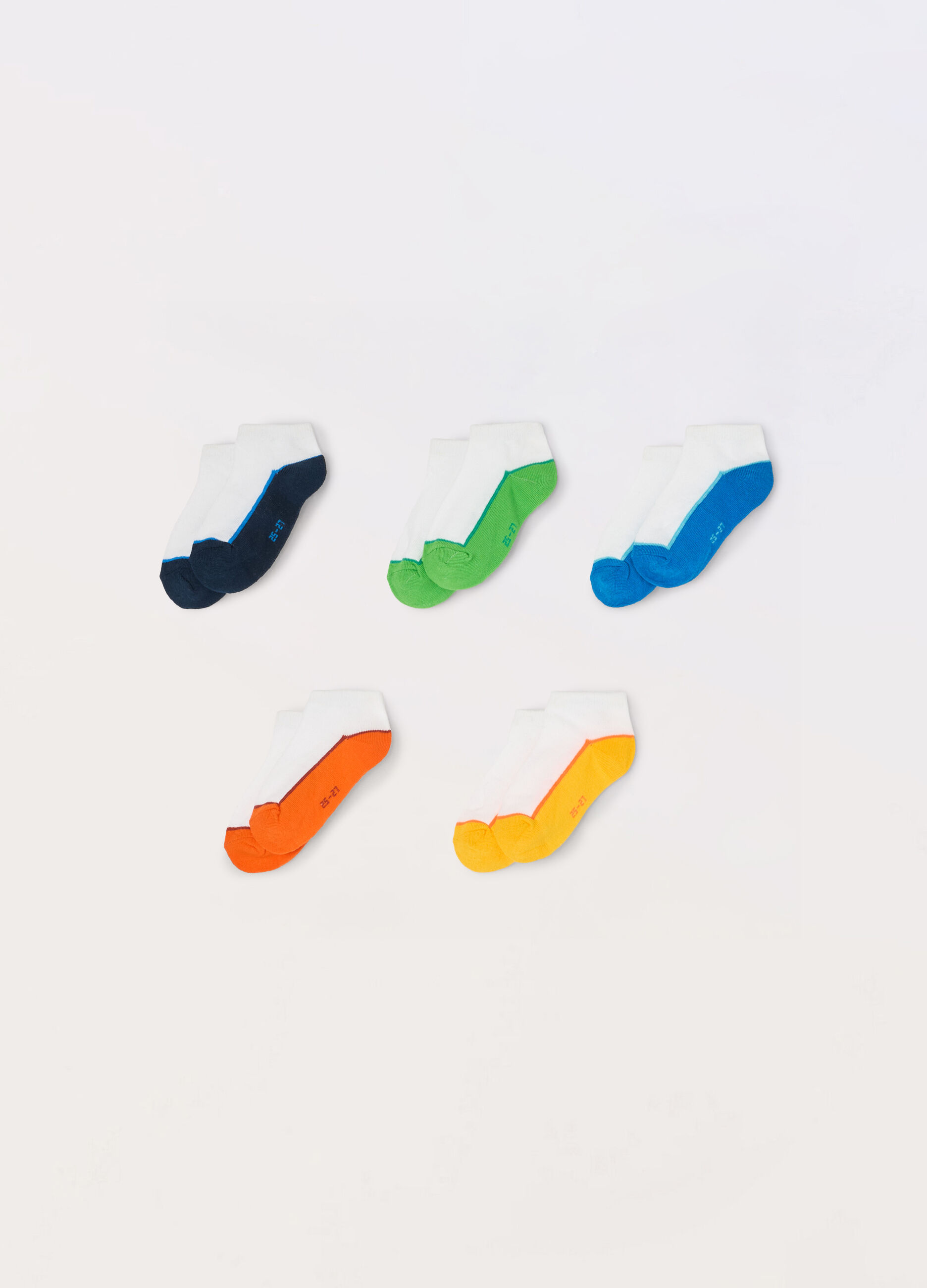 Pack 5 calzini corti misto cotone