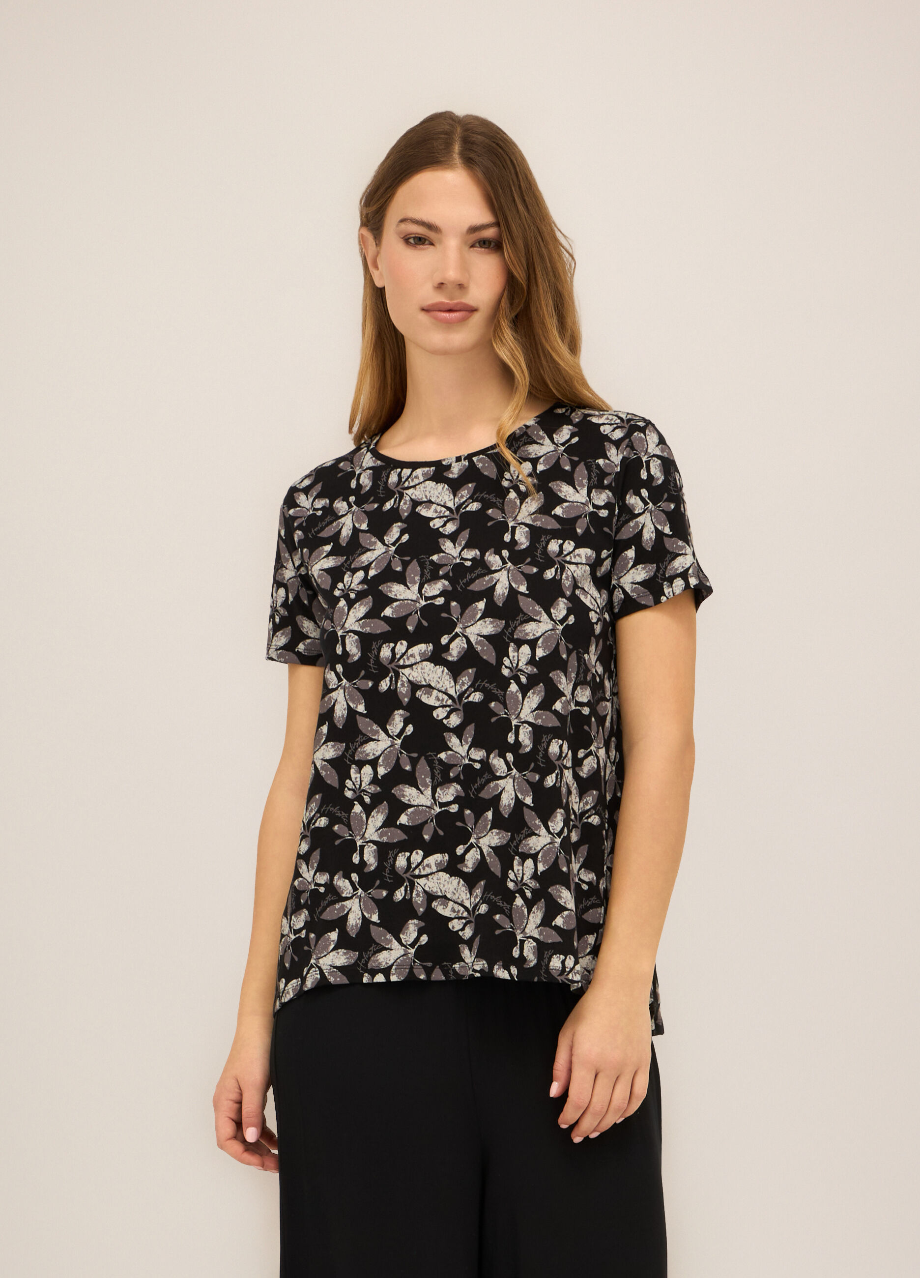 T-shirt in jersey di cotone stretch donna