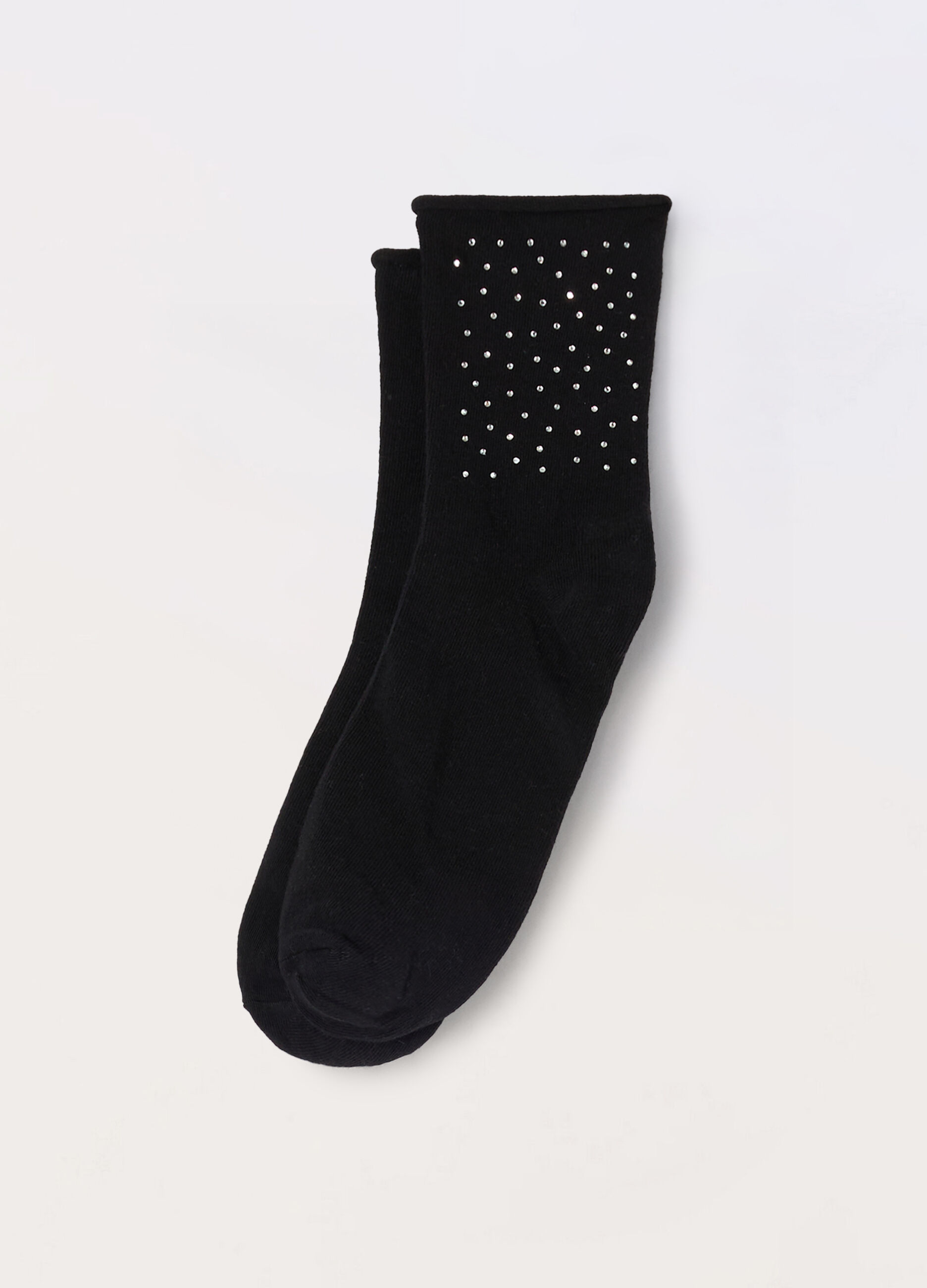 Calze in misto cotone con strass donna