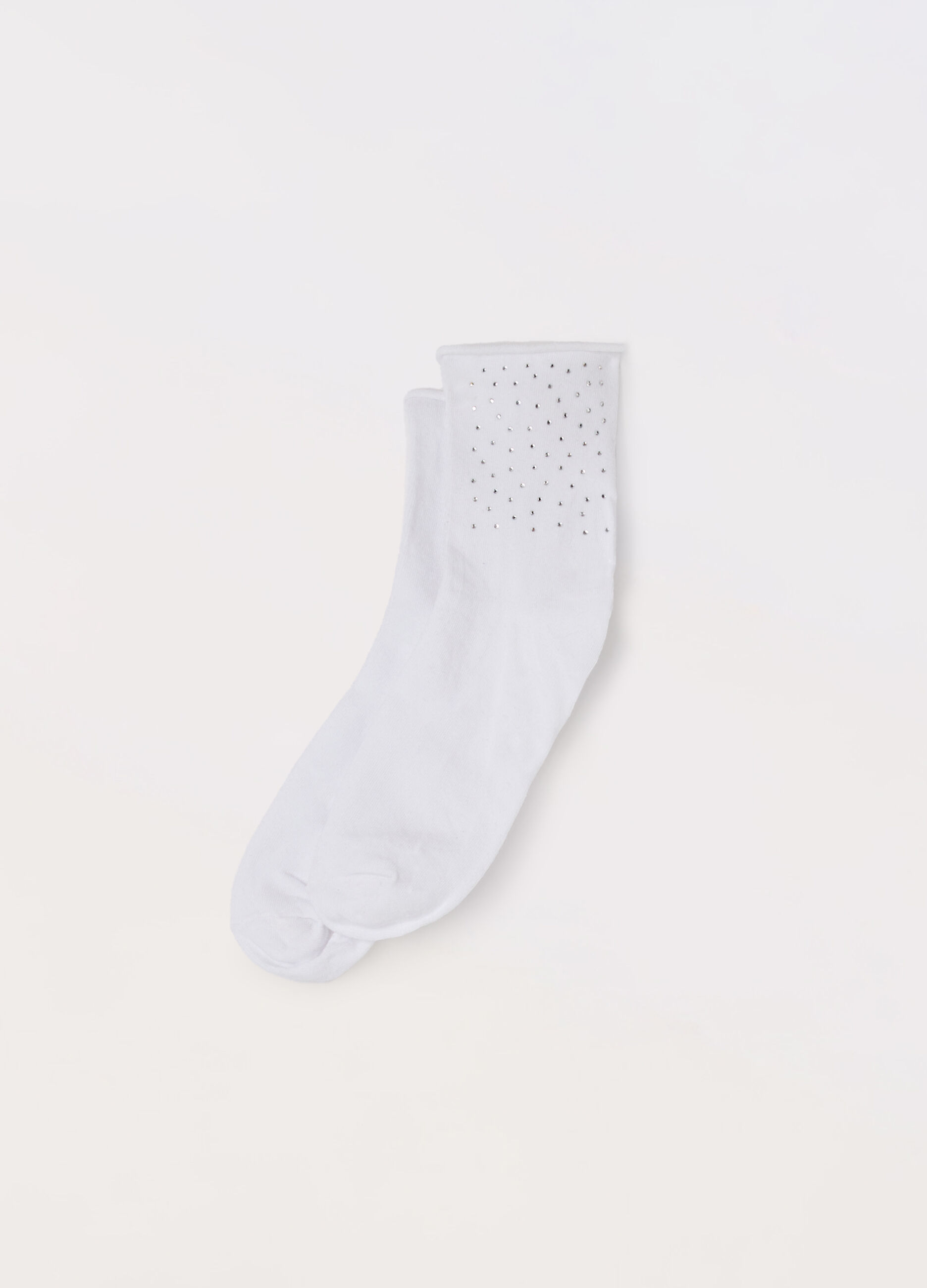Calze in misto cotone con strass donna