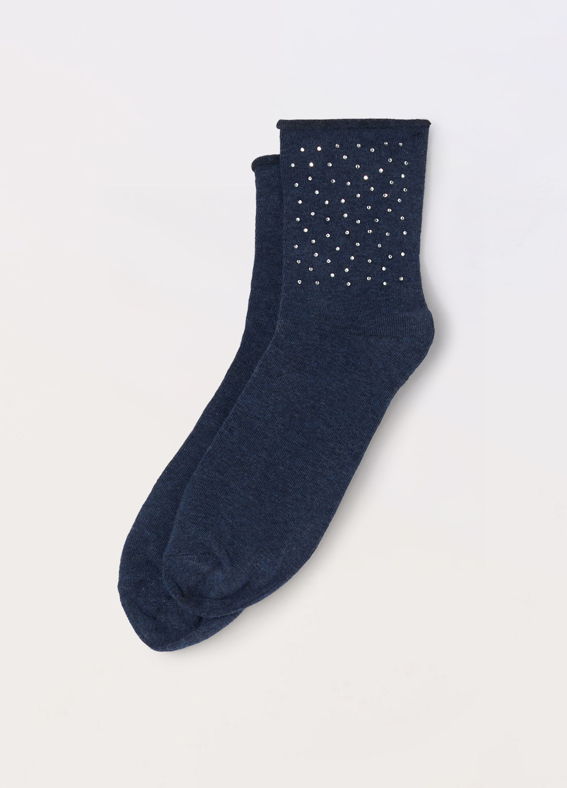 Calze in misto cotone con strass donna